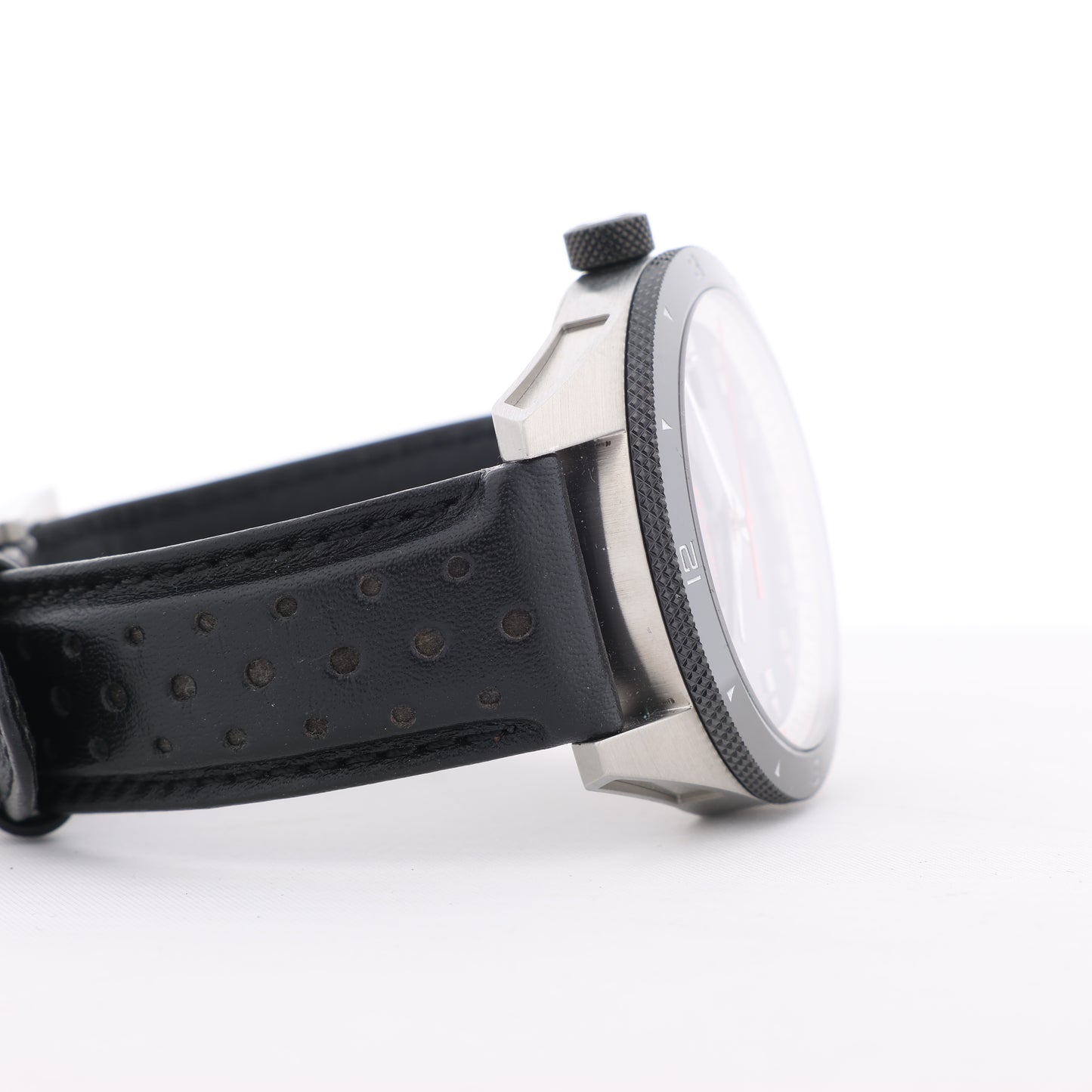 Montblanc Timewalker 7426 PLDH3H733 SS & Leder AT Uhr mit schwarzem Zifferblatt