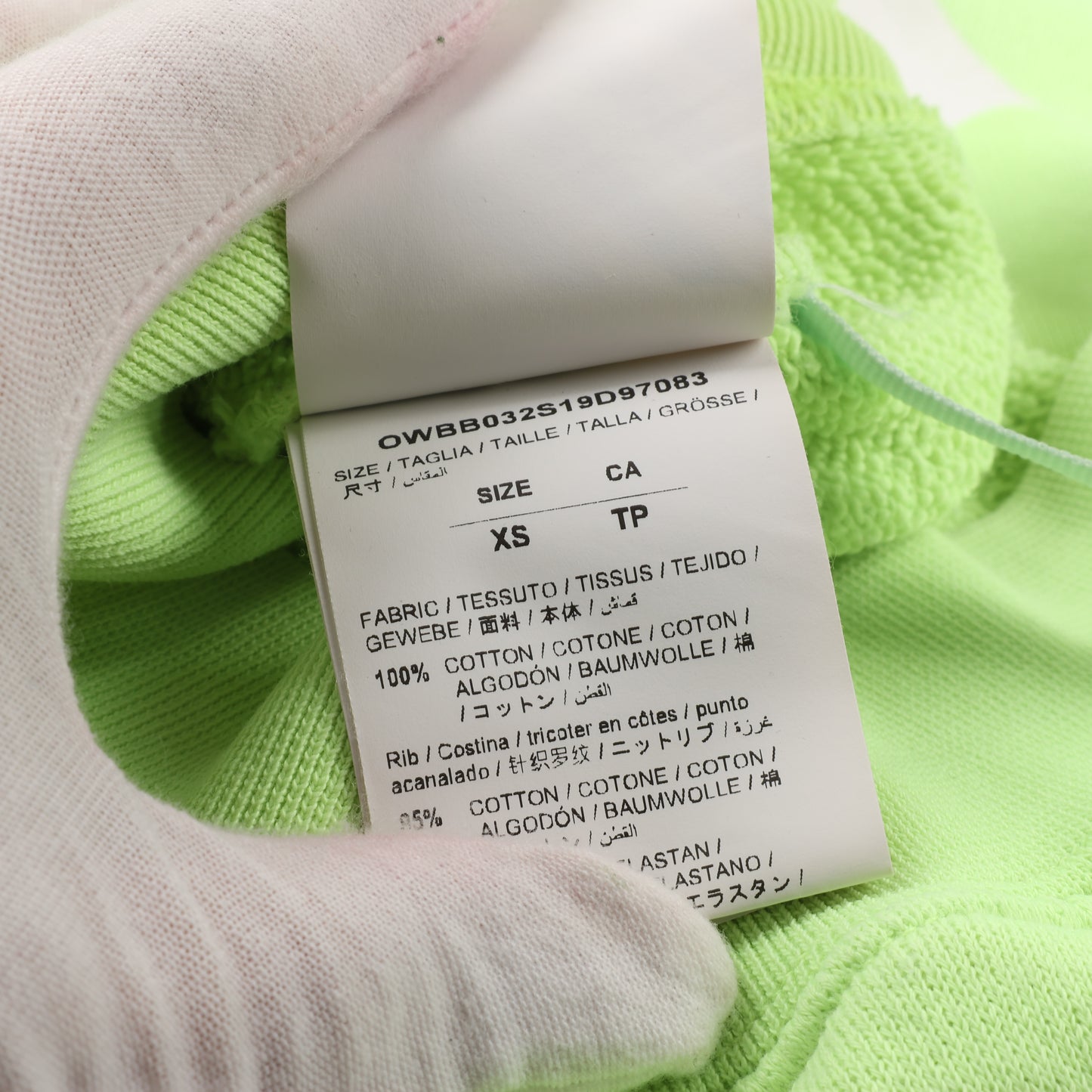 OFF-WHITE Arrow Logo Hooded Sweatshirt in Lime Green