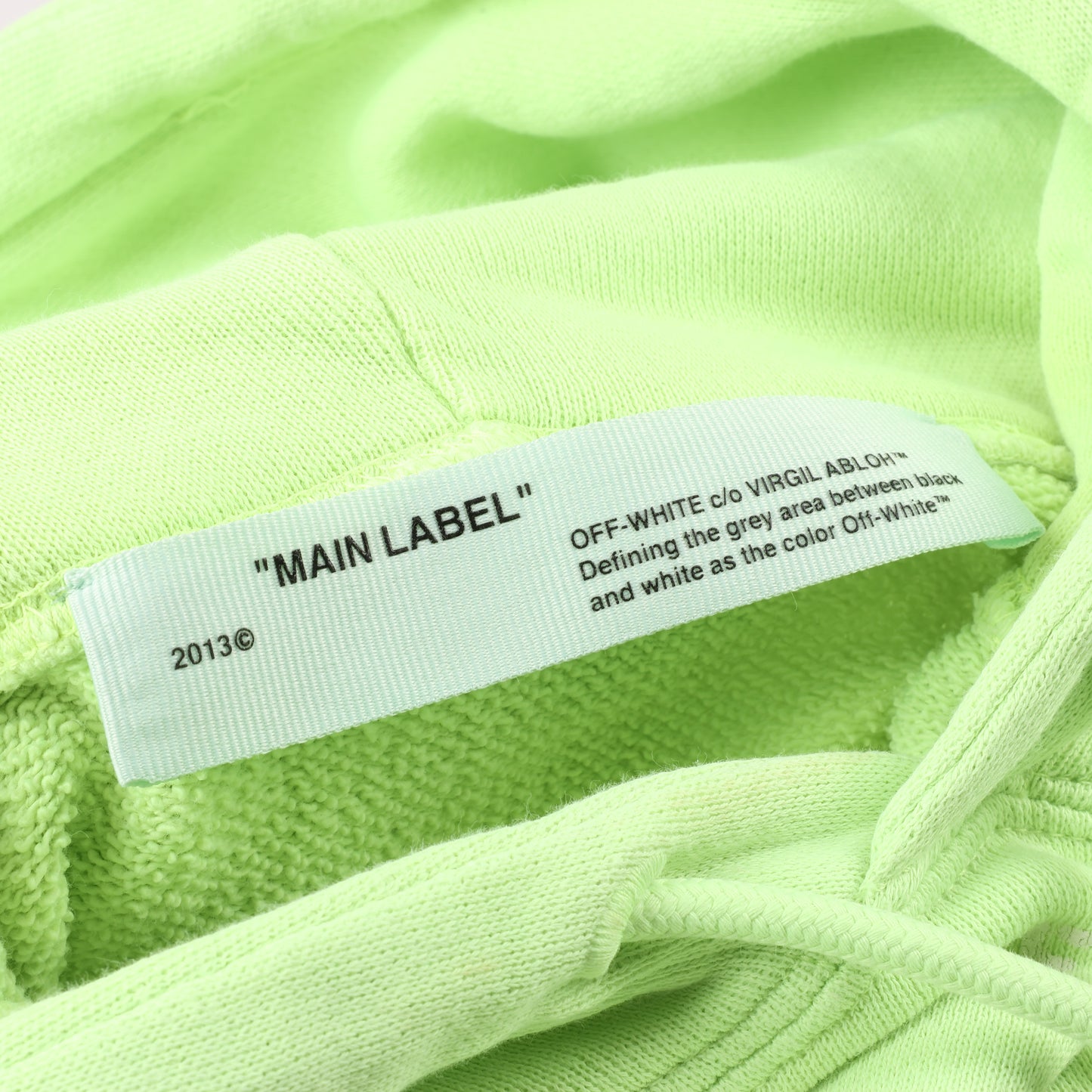 OFF-WHITE Arrow Logo Hooded Sweatshirt in Lime Green