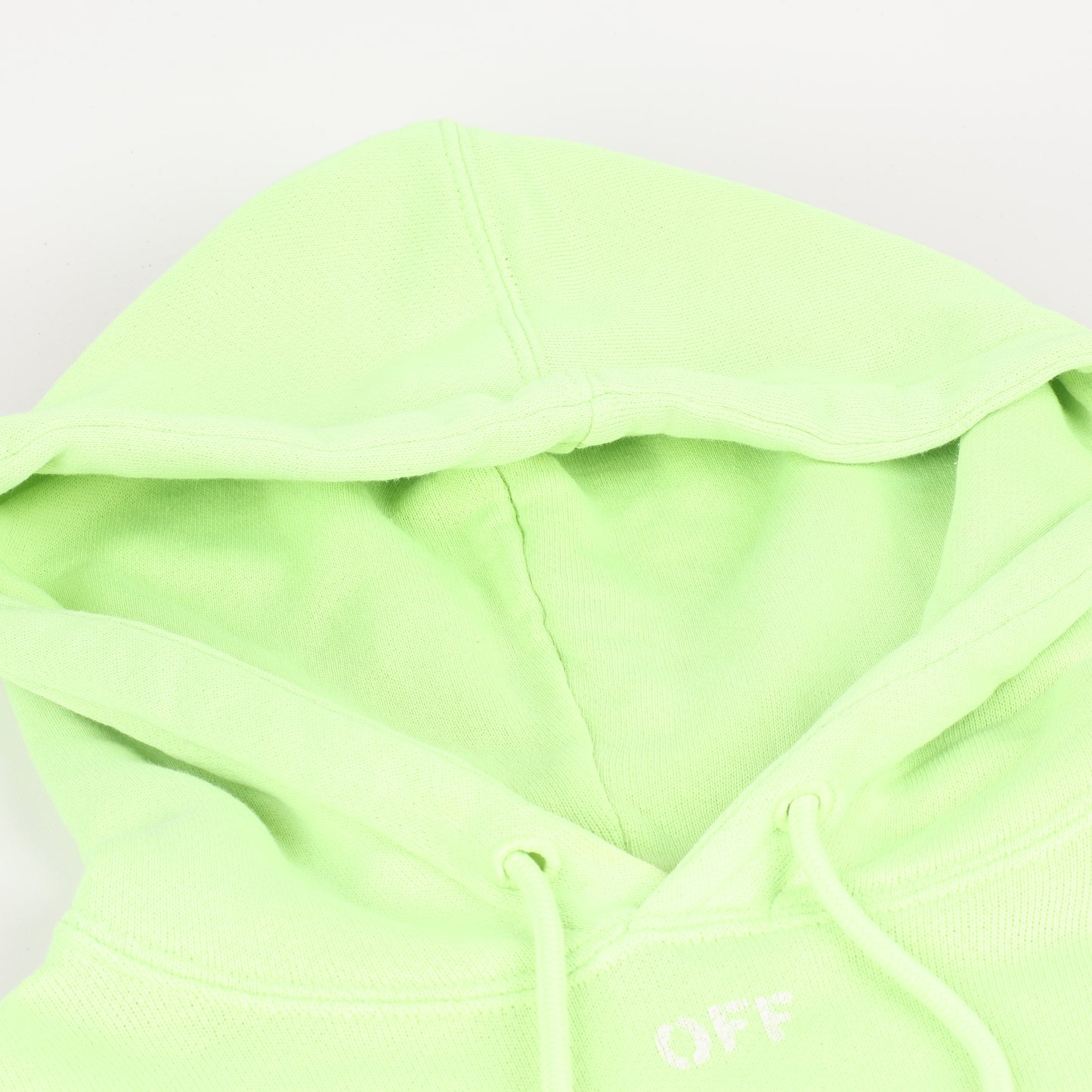 OFF-WHITE Arrow Logo Hooded Sweatshirt in Lime Green