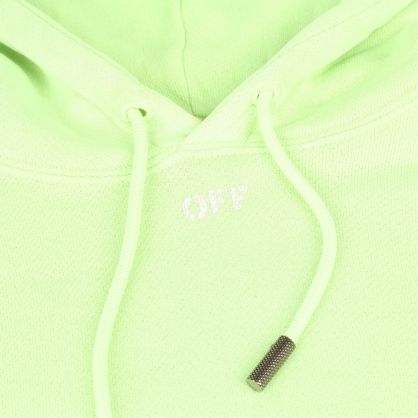 OFF-WHITE Arrow Logo Hooded Sweatshirt in Lime Green