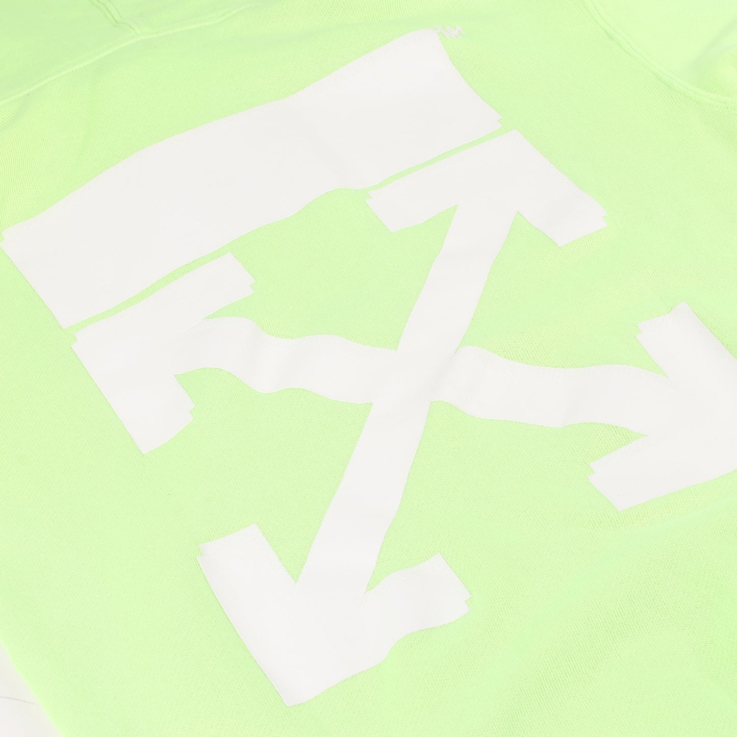 OFF-WHITE Arrow Logo Hooded Sweatshirt in Lime Green