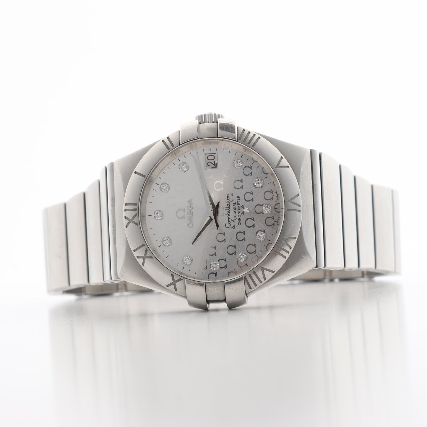 Omega Constellation Co-Axial Chronometer 123.10.35.20.52.002 88029829 SS AT Silver-Face Watch