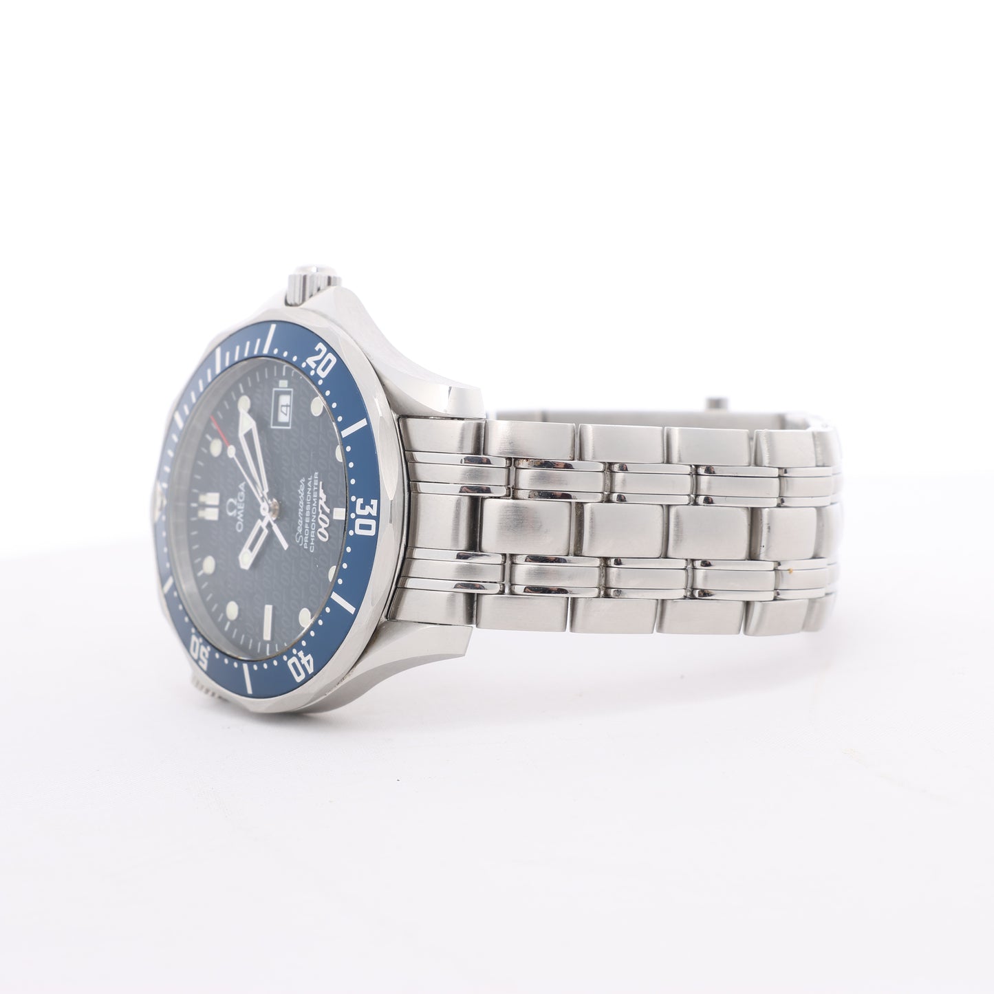Omega Seamaster 007 James Bond Modell 2537.80 80429816 03859/10007 SS AT Uhr mit blauem Zifferblatt