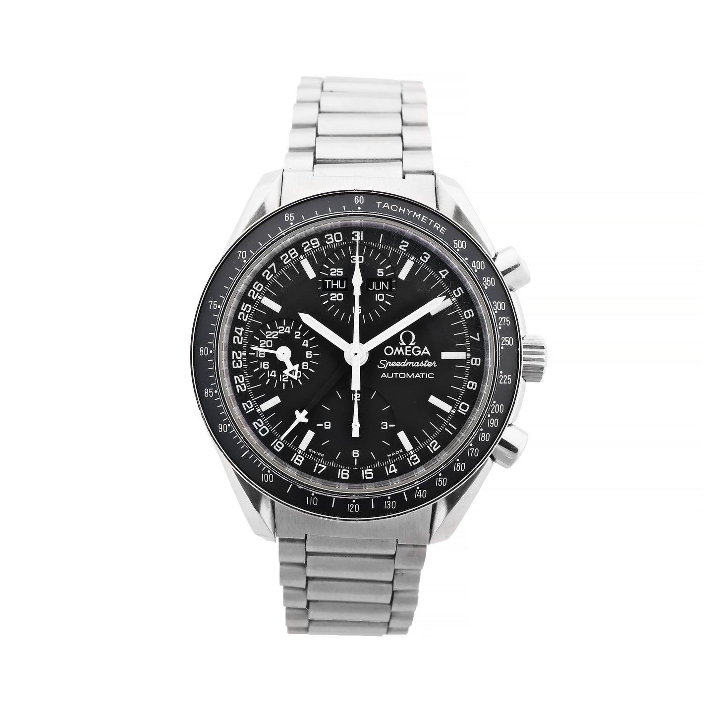 Omega Speedmaster 3520.50 55660822 SS SS AT Uhr mit schwarzem Zifferblatt