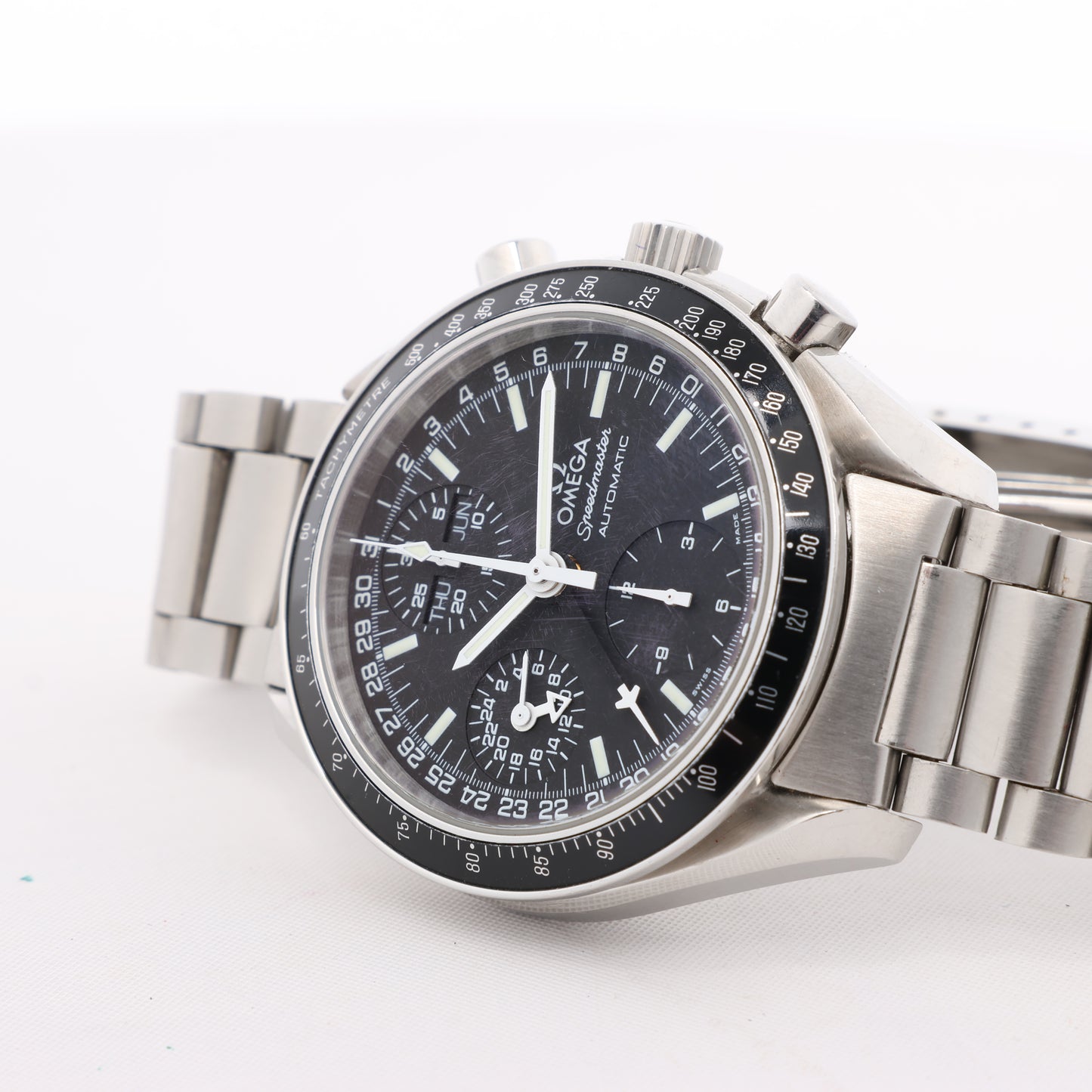 Omega Speedmaster 3520.50 55660822 SS SS AT Uhr mit schwarzem Zifferblatt