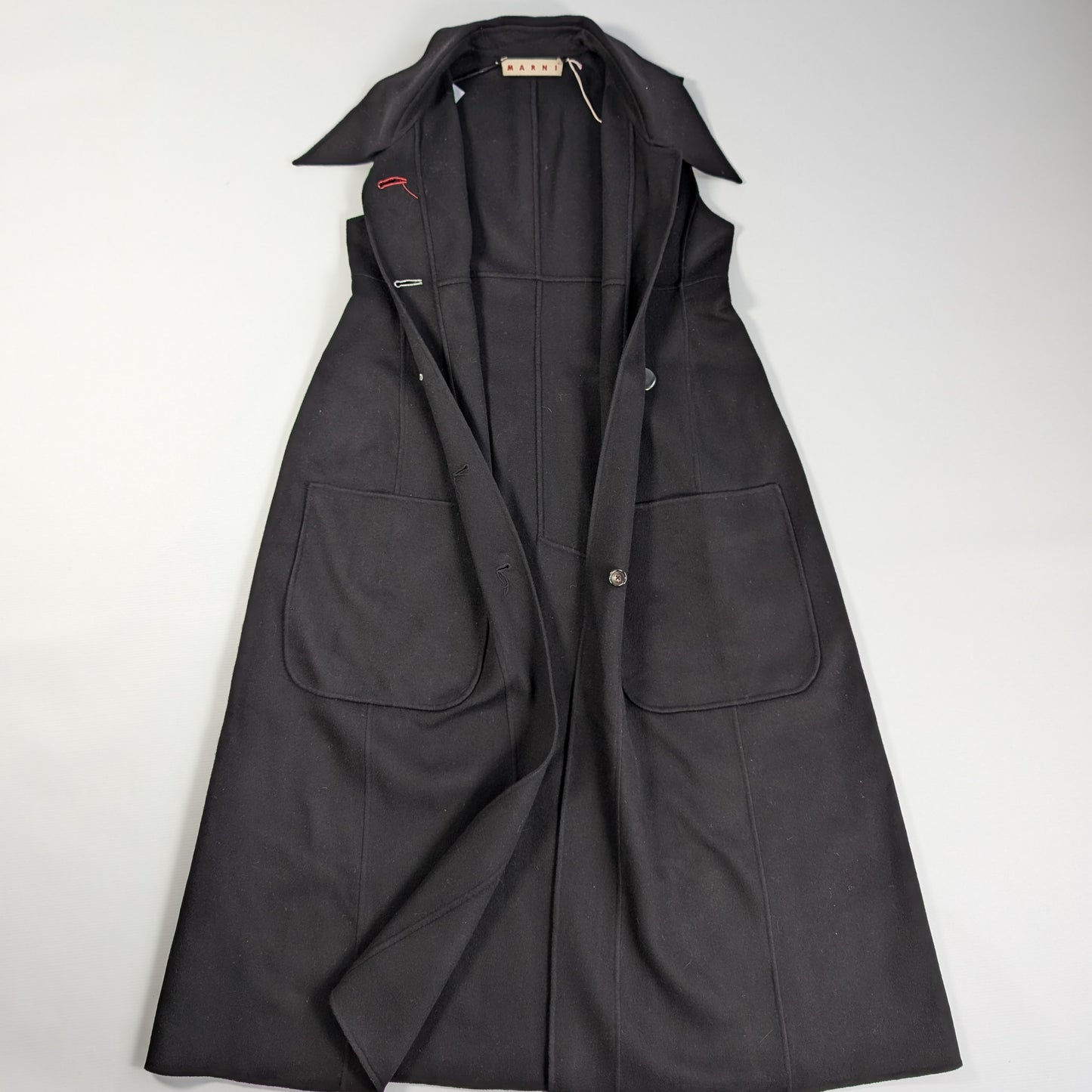 Marni Sleeveless Black Coat, Size 44