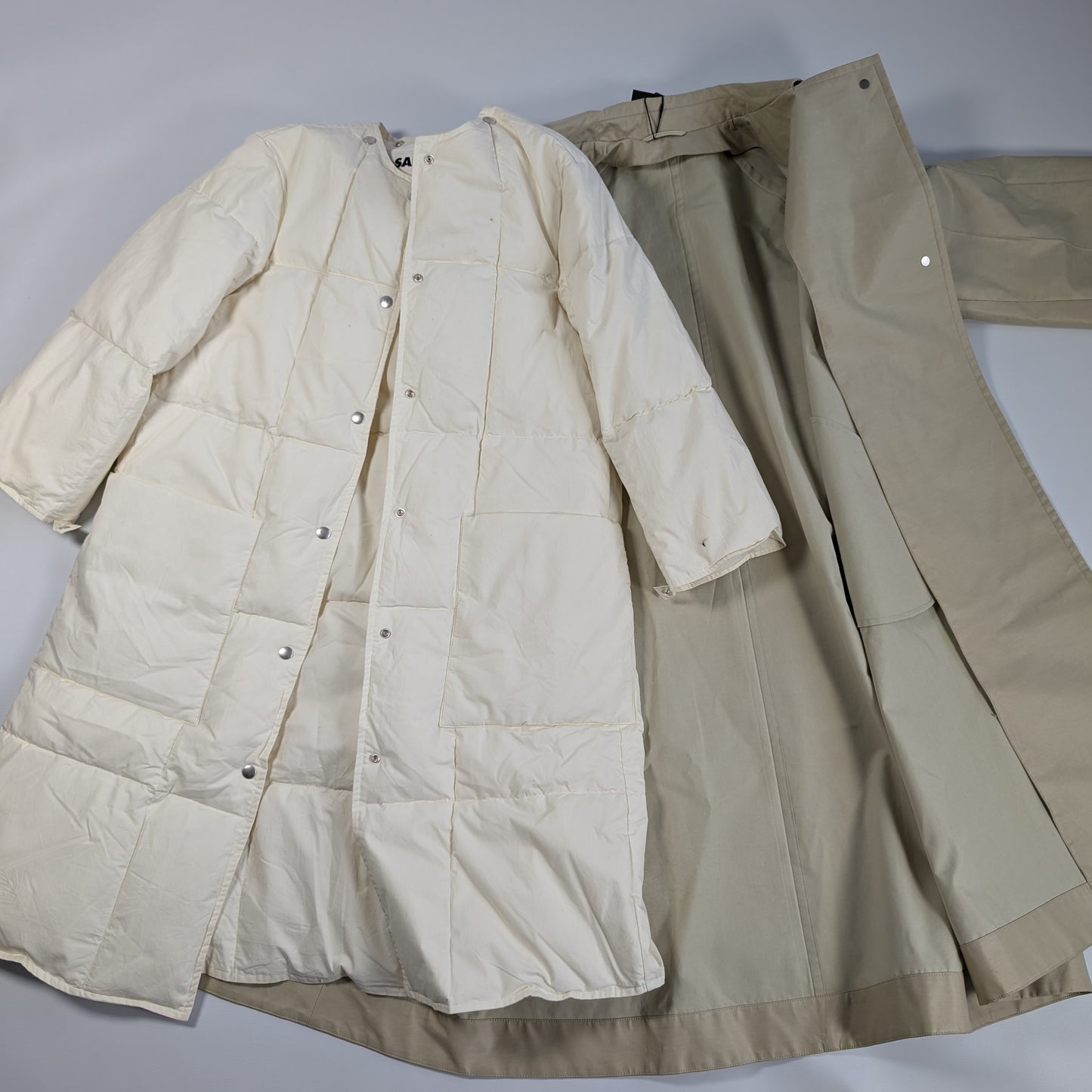 Jil Sander Beige Double-Layer Coat, Size 36