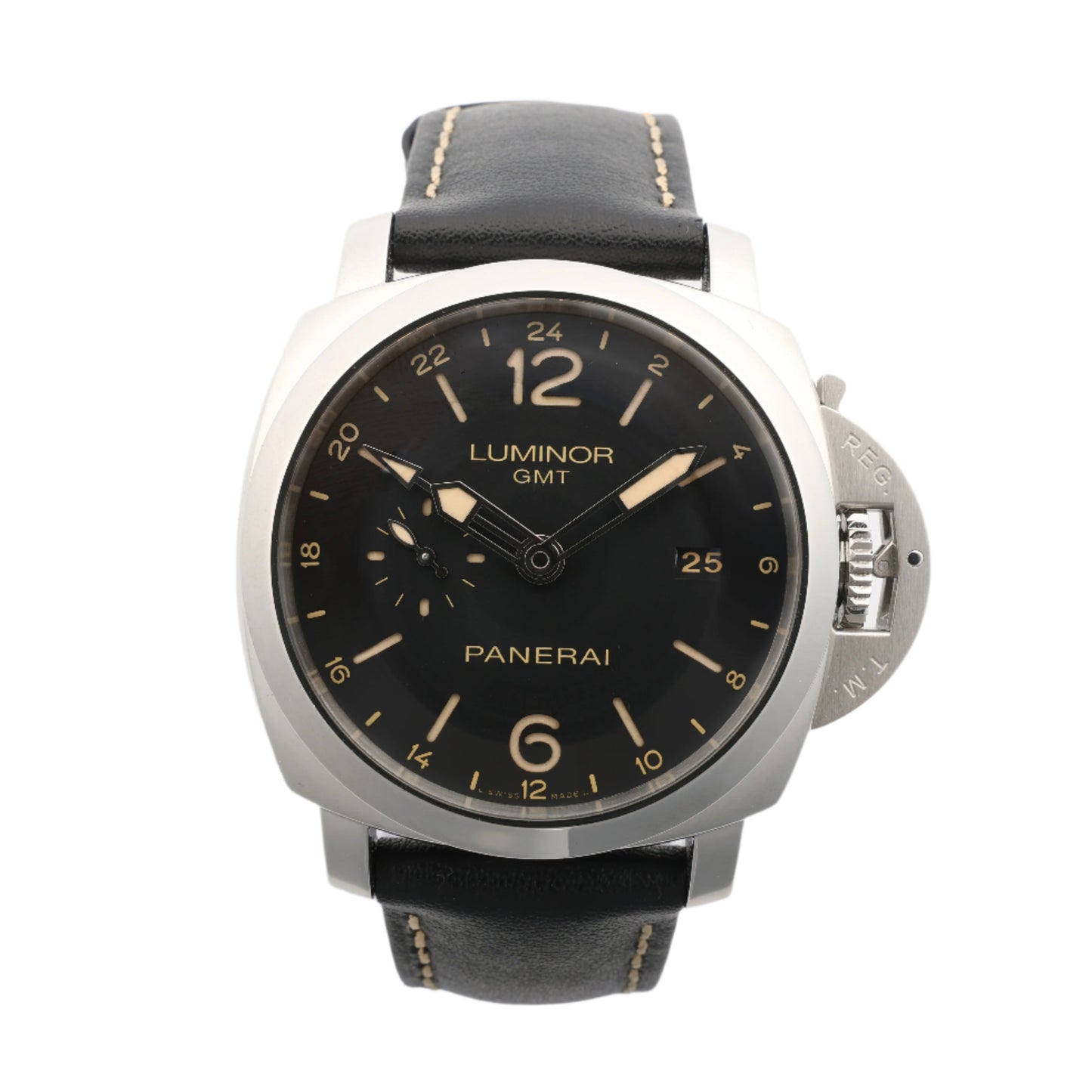 Panerai Luminor GMT PAM00531 OP6956BB1758195 SS & Leather AT Black Dial Watch