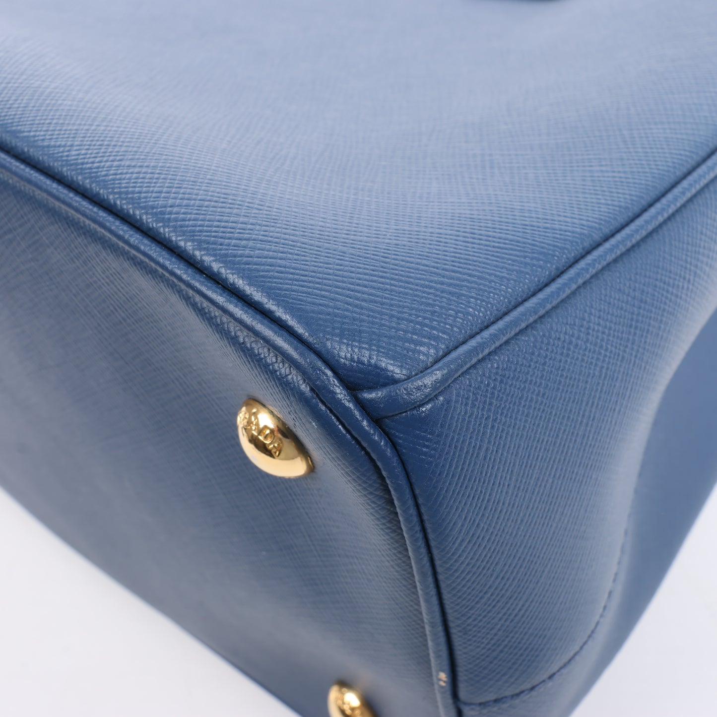Sac à main Prada Galleria Saffiano Lux en cuir bleu