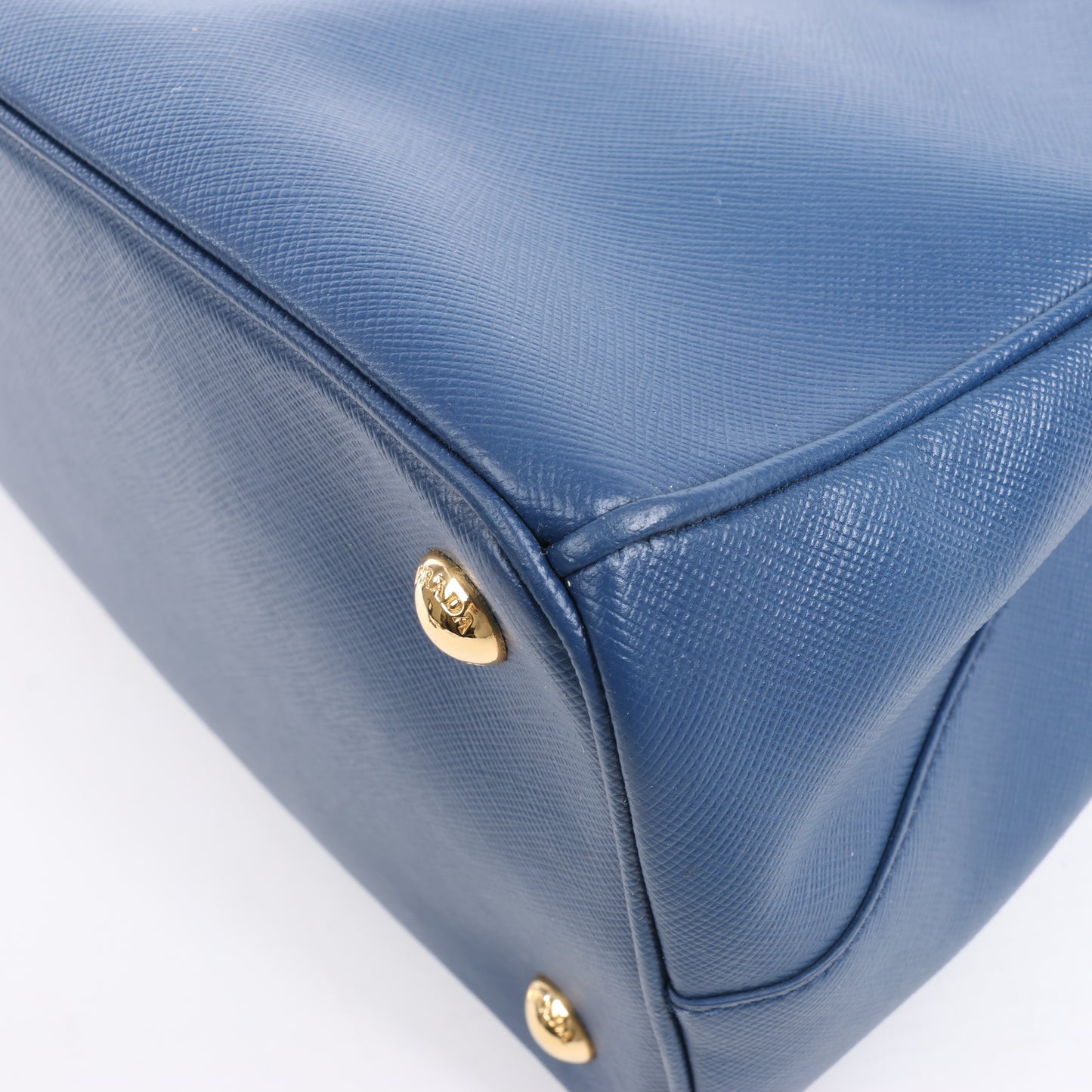 Sac à main Prada Galleria Saffiano Lux en cuir bleu