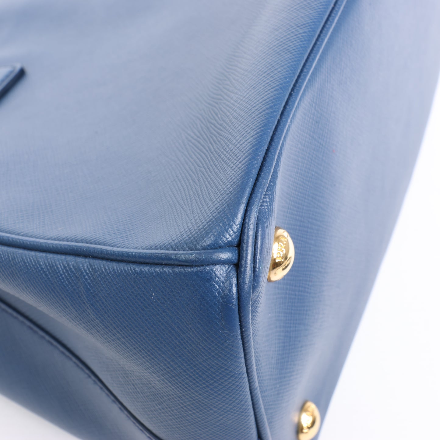 Sac à main Prada Galleria Saffiano Lux en cuir bleu