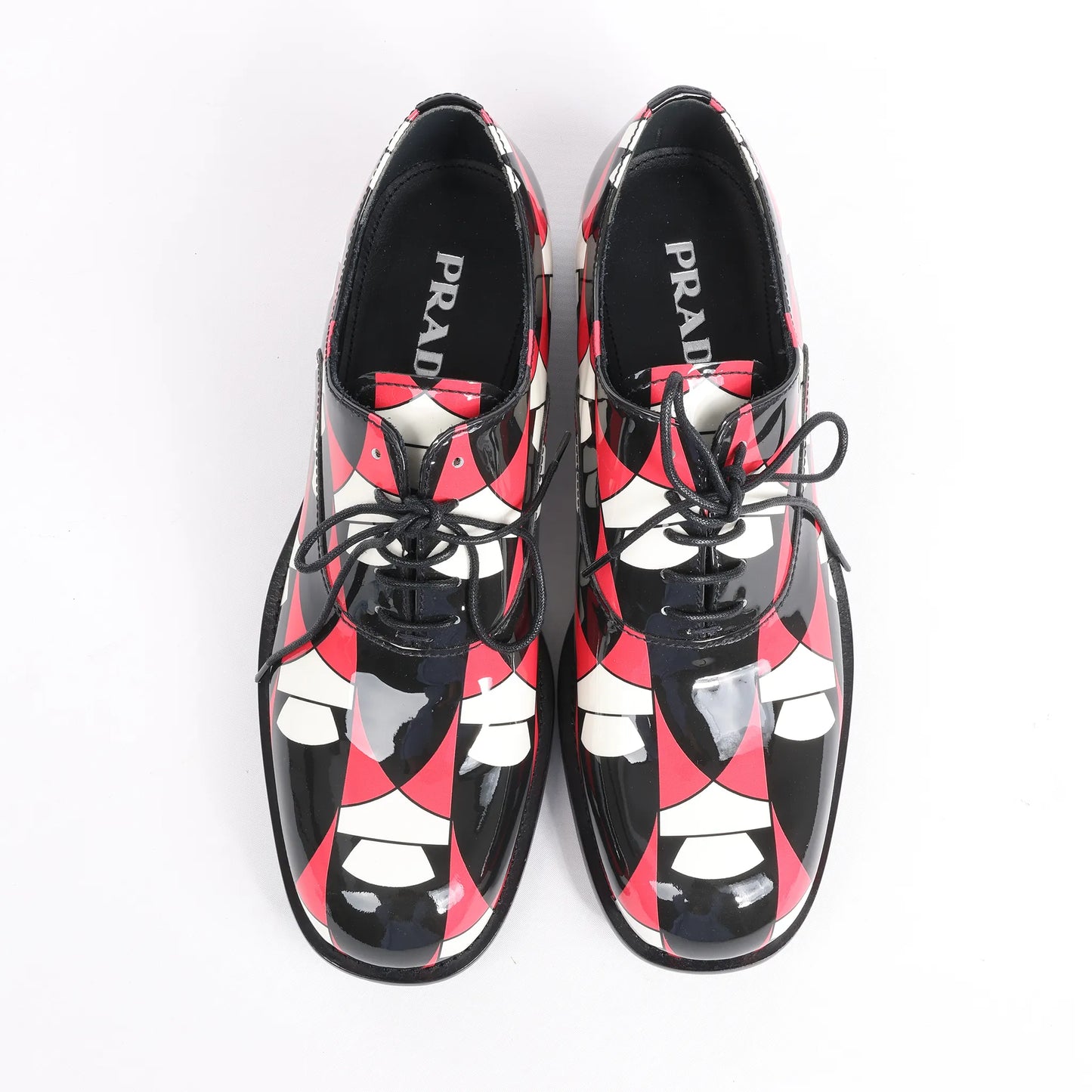 PRADA Patent Leather Leather Shoes in Multicolor, Size 38 EU