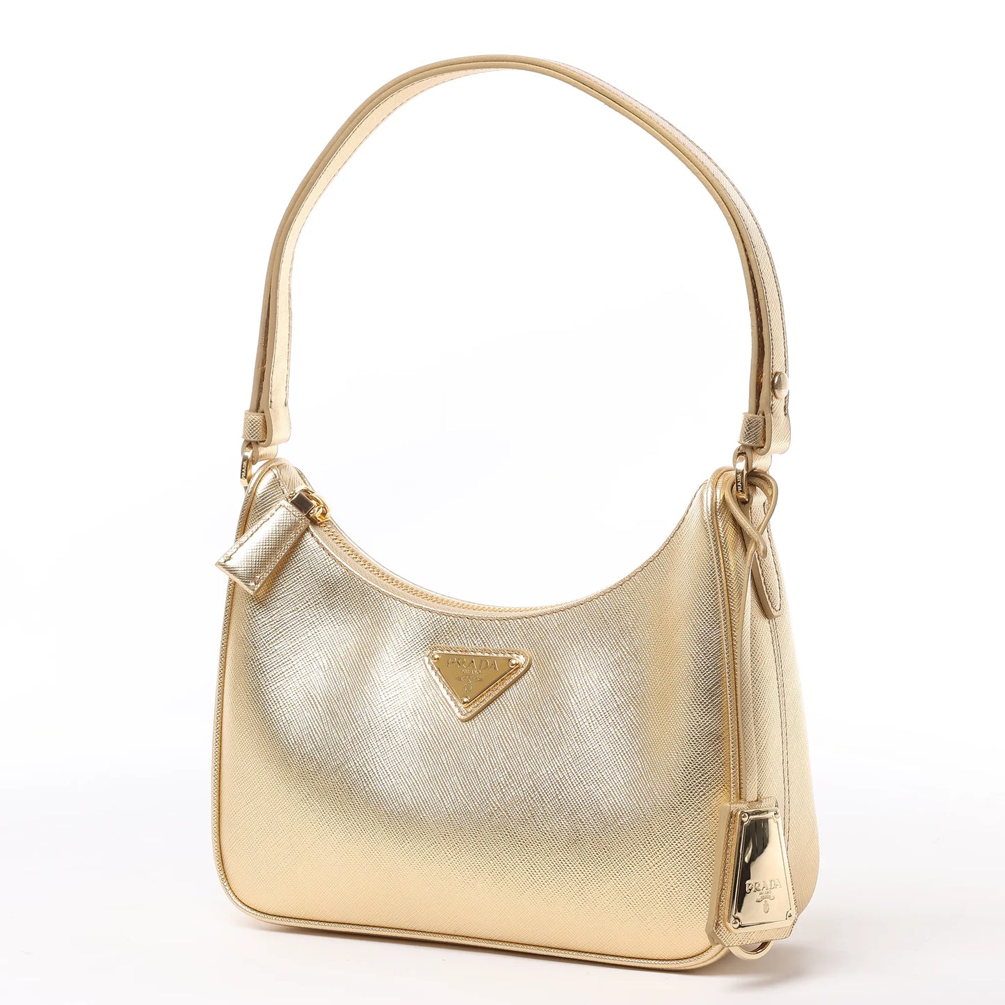 Prada Saffiano Lux Mini Re-Edition Schultertasche Platino 1BC204