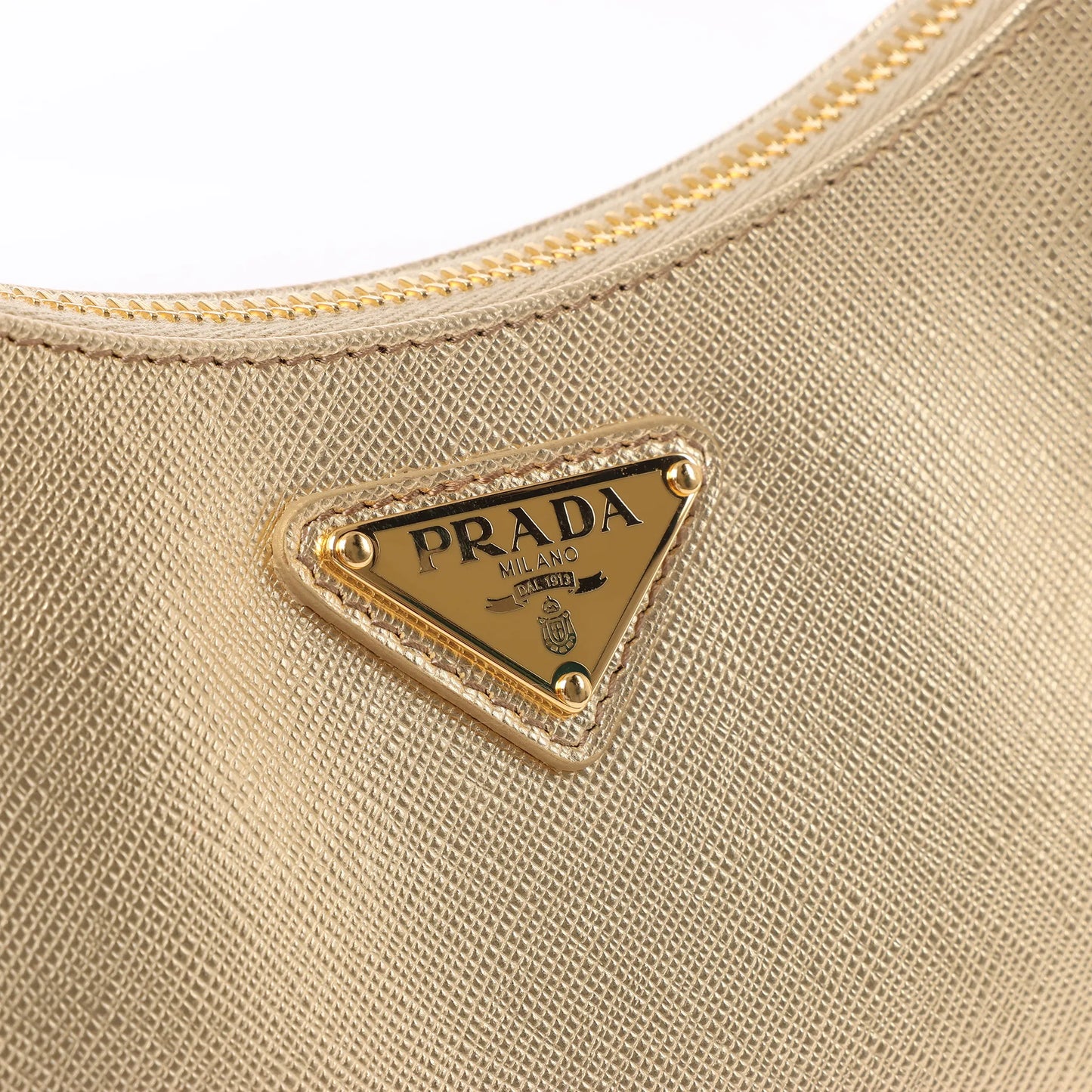 Prada Saffiano Lux Mini Re-Edition Schultertasche Platino 1BC204