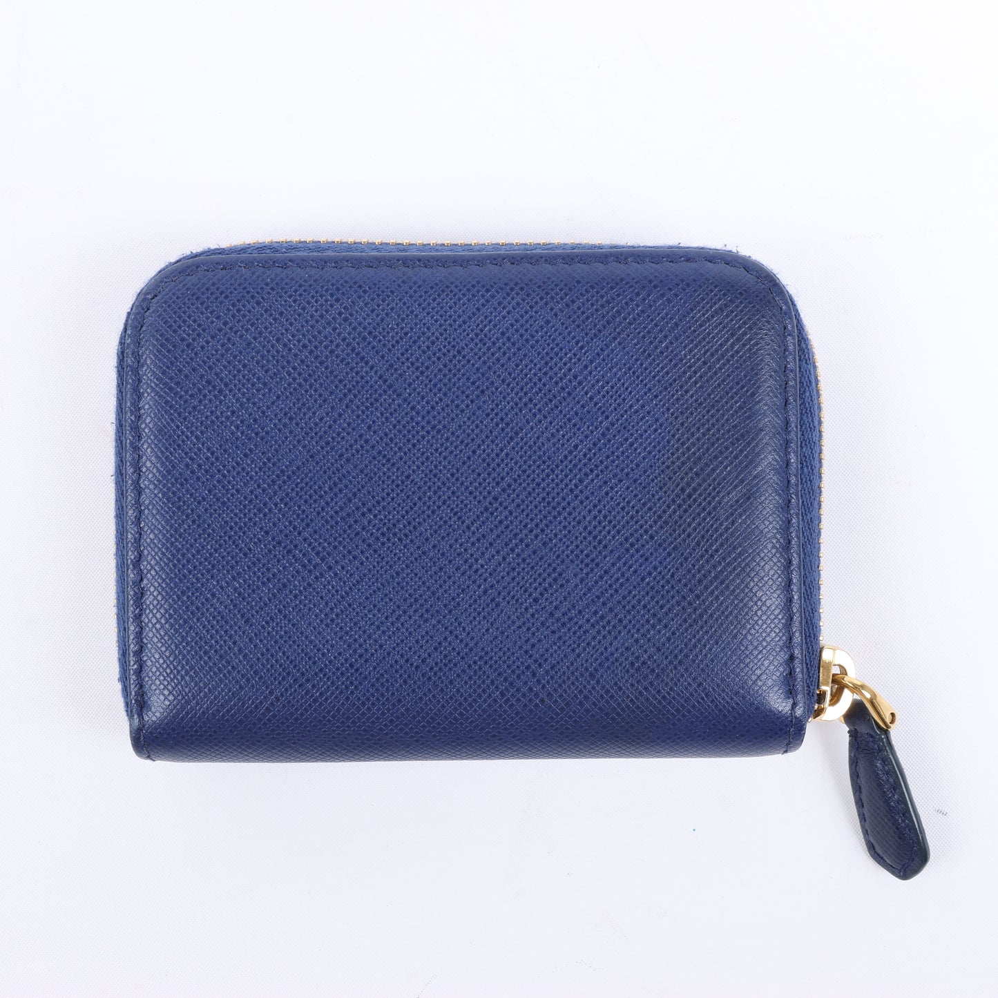 Prada – Münzgeldbörse aus Saffiano-Metall 1MM268 aus blauem Leder