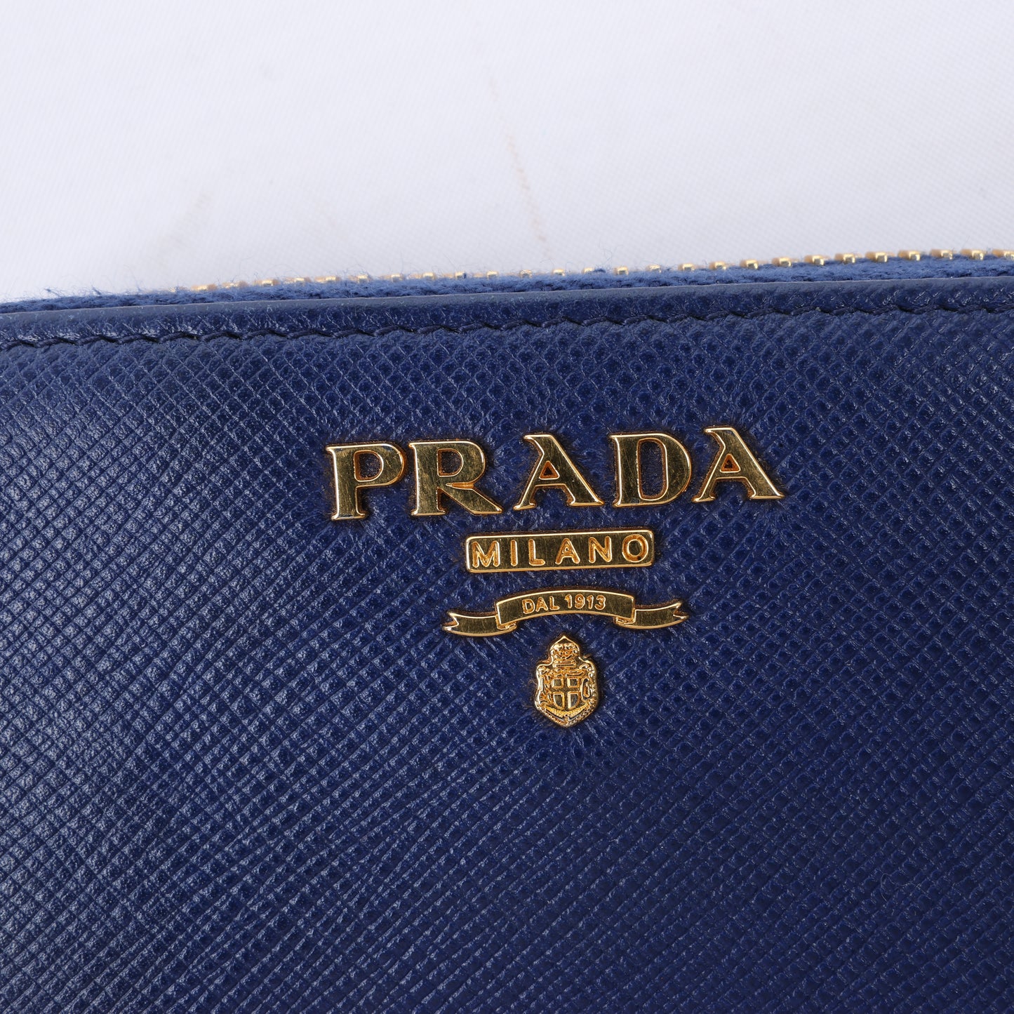 Prada – Münzgeldbörse aus Saffiano-Metall 1MM268 aus blauem Leder