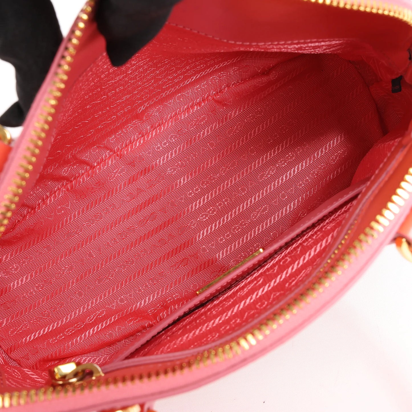 Prada Saffiano Vernice Dome Leather 2Way Handbag in Begonia BL0909