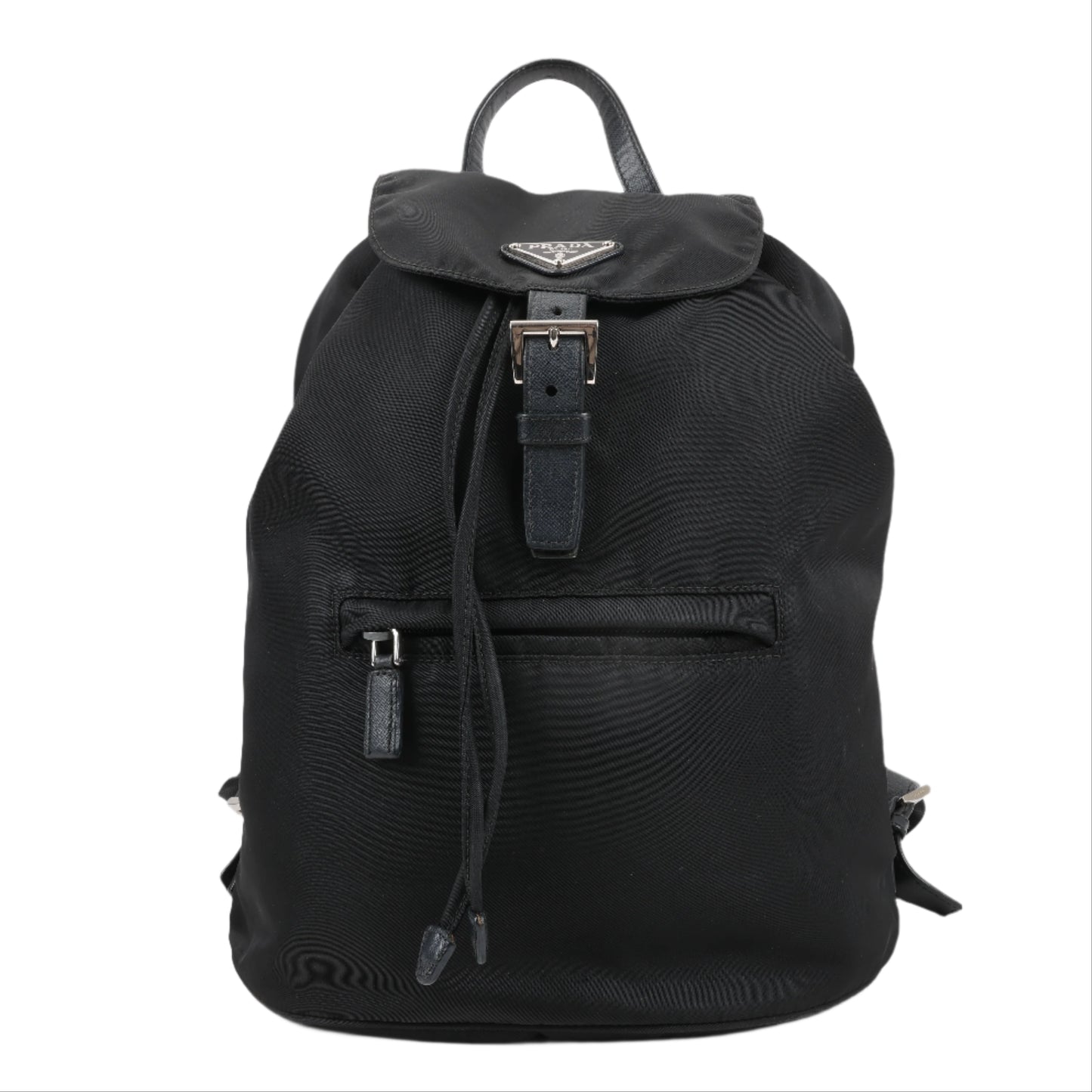 Prada Tessuto Stoff x Lederrucksack in Schwarz