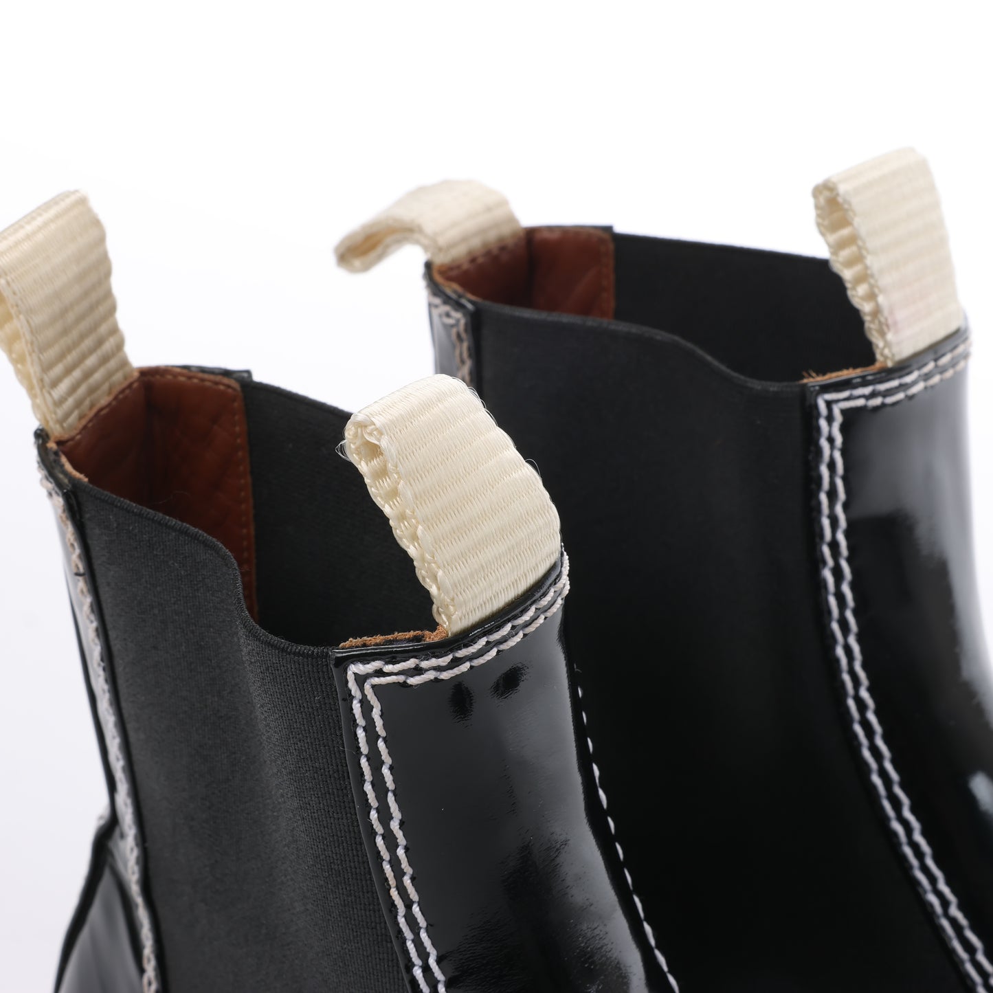 Proenza Schouler Chelsea Boots aus Leder mit Steppnähten in Schwarz, Größe 38,5 EU