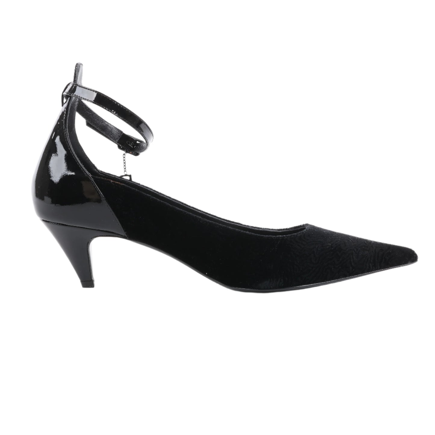 ROCHAS Pumps aus Samt und Lackleder in Schwarz, Größe 37 EU