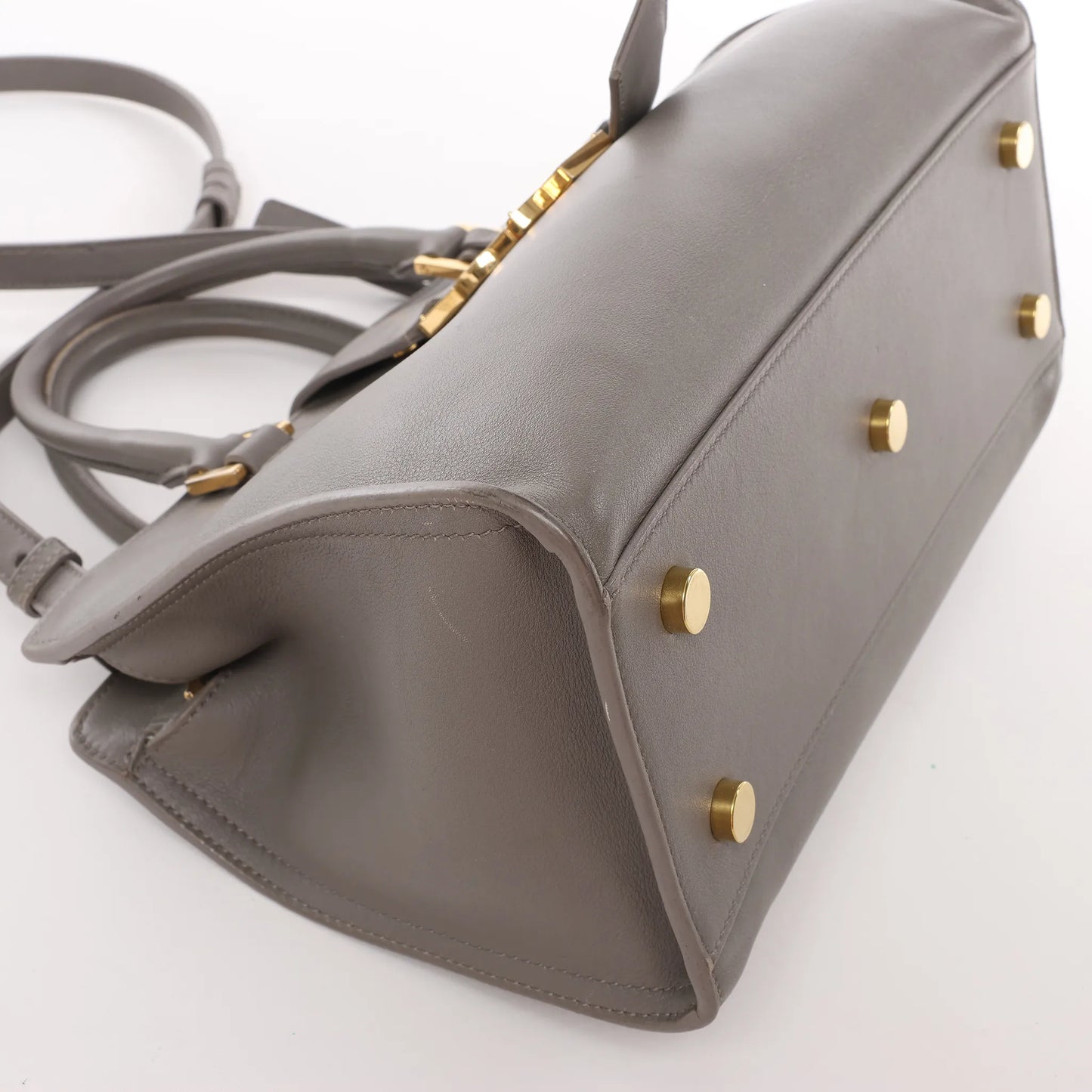 Saint Laurent Paris Baby Cabas Leather 2Way Handbag in Gray 424868