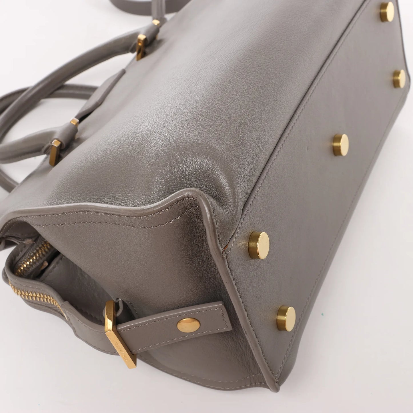 Saint Laurent Paris Baby Cabas Leather 2Way Handbag in Gray 424868