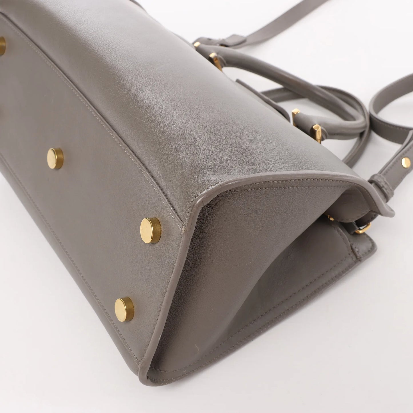 Saint Laurent Paris Baby Cabas Leather 2Way Handbag in Gray 424868
