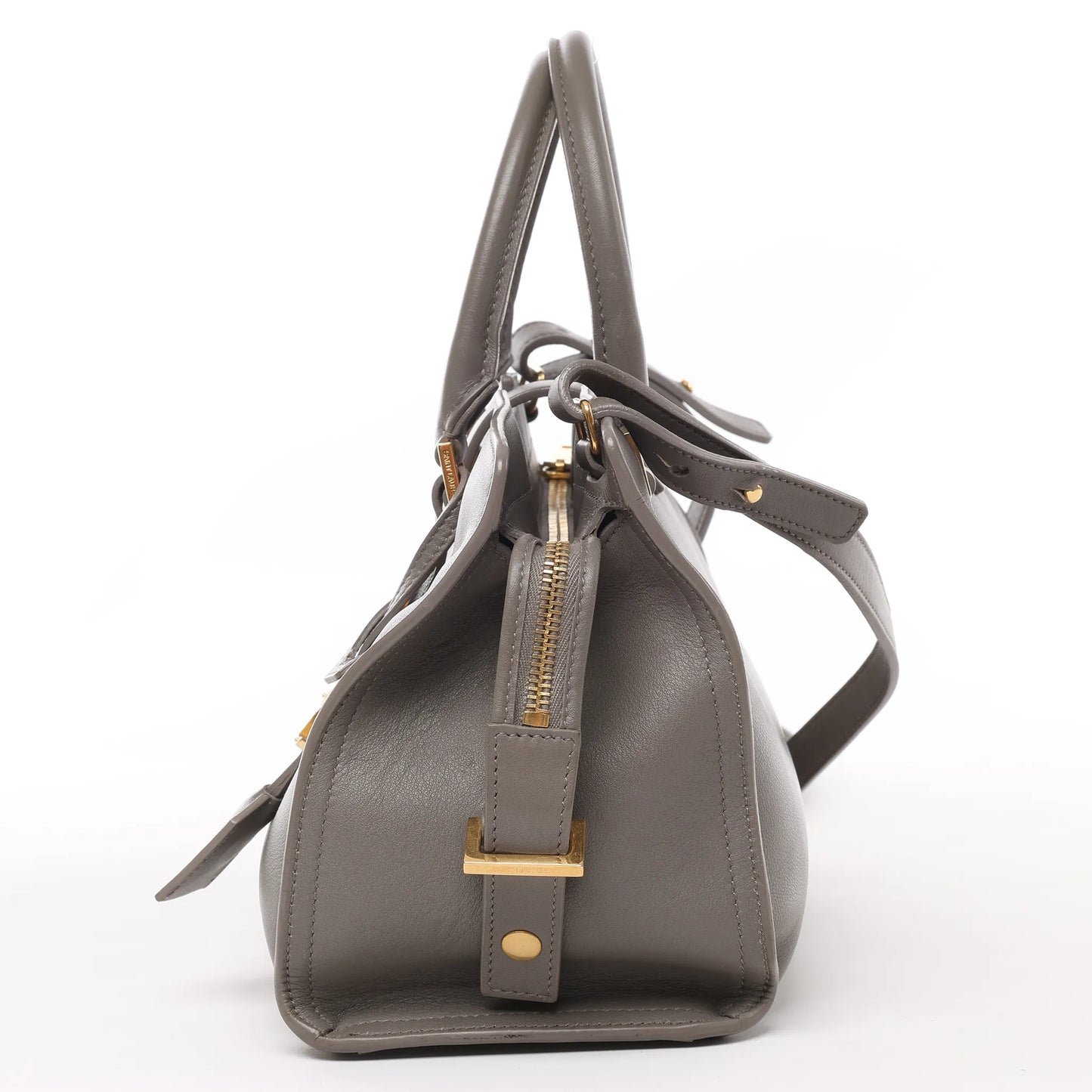 Saint Laurent Paris Baby Cabas Leather 2Way Handbag in Gray 424868