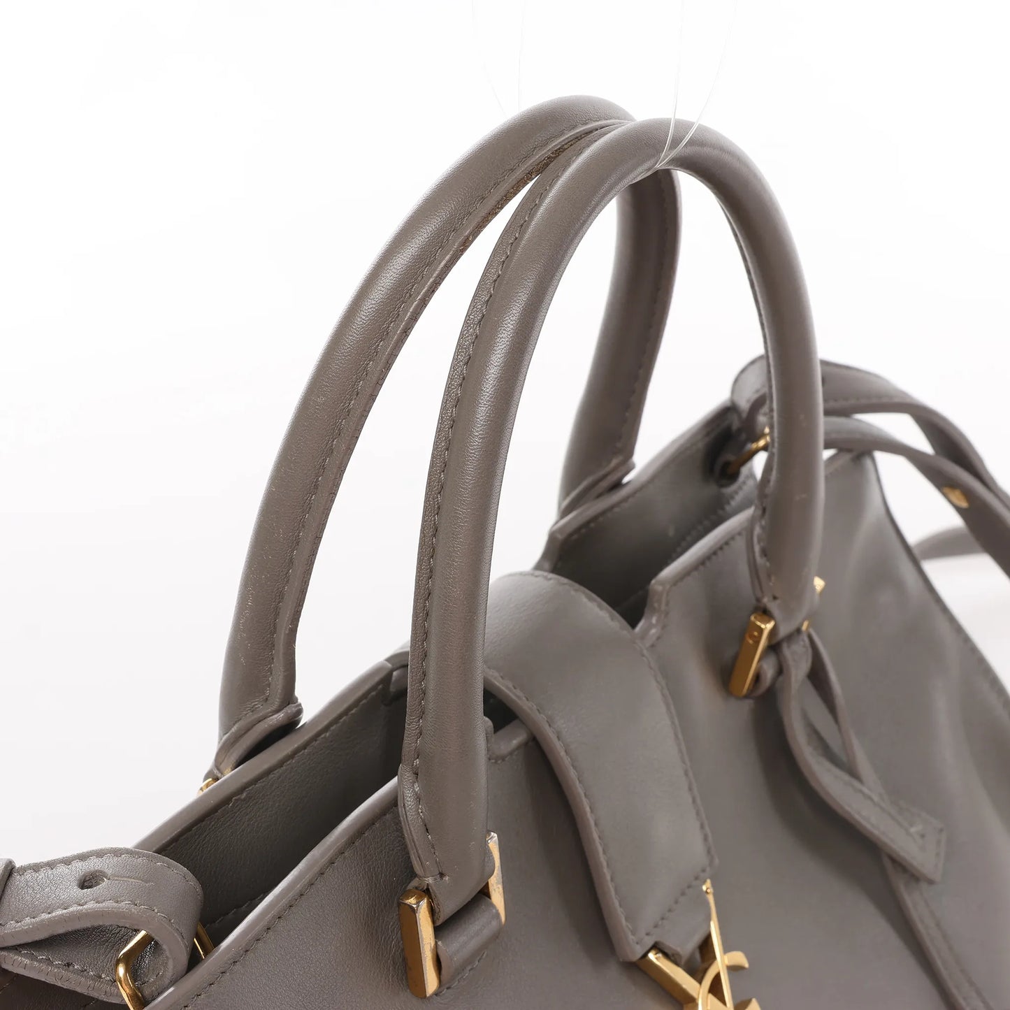 Saint Laurent Paris Baby Cabas Leather 2Way Handbag in Gray 424868