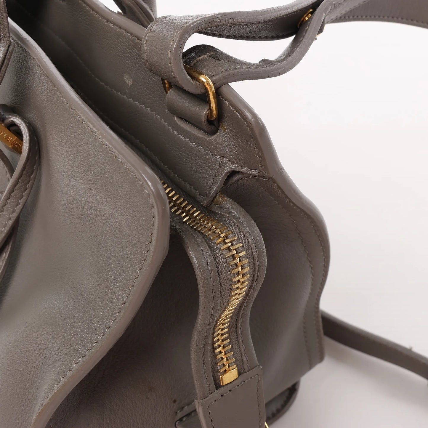 Saint Laurent Paris Baby Cabas Leather 2Way Handbag in Gray 424868