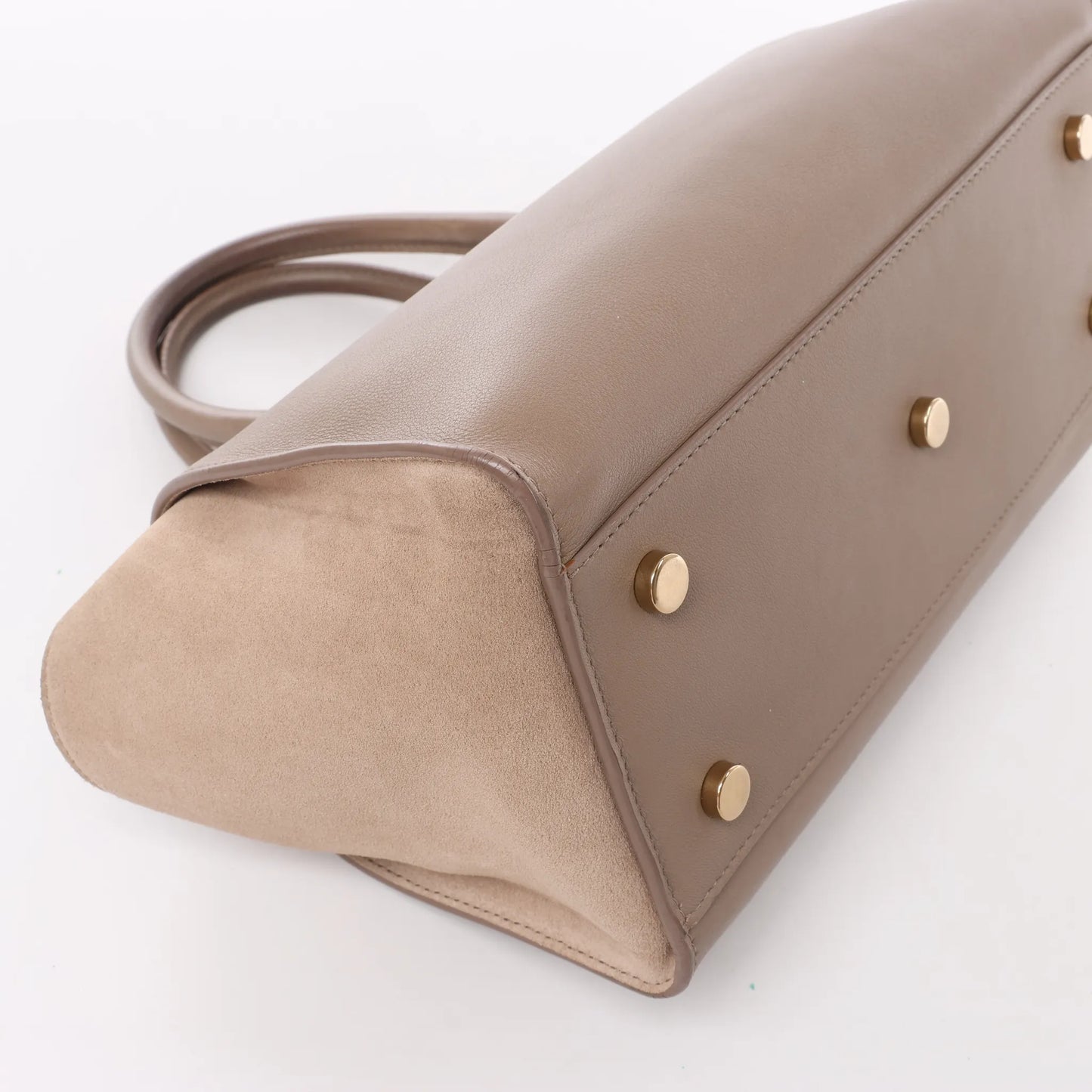Saint Laurent Paris Downtown Cabas Leather & Suede Handbag in Brown