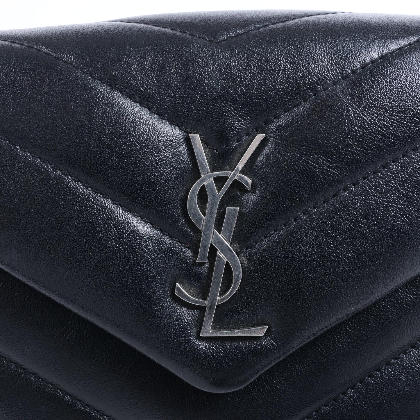 Sac bandoulière Loulou en cuir noir Saint Laurent Paris 467072