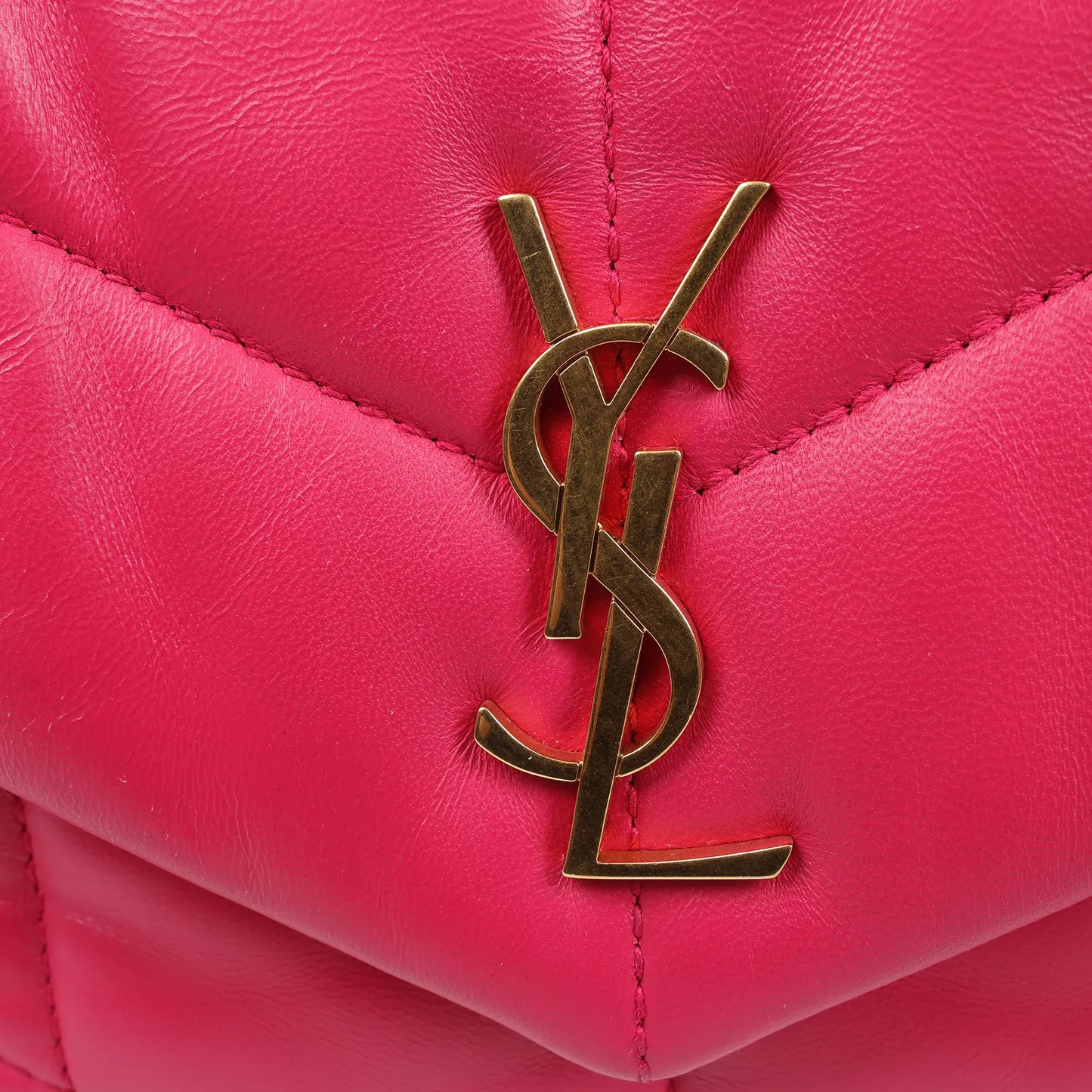 Saint Laurent Paris Loulou Puffer Leather Chain Shoulder Bag in Pink 620333