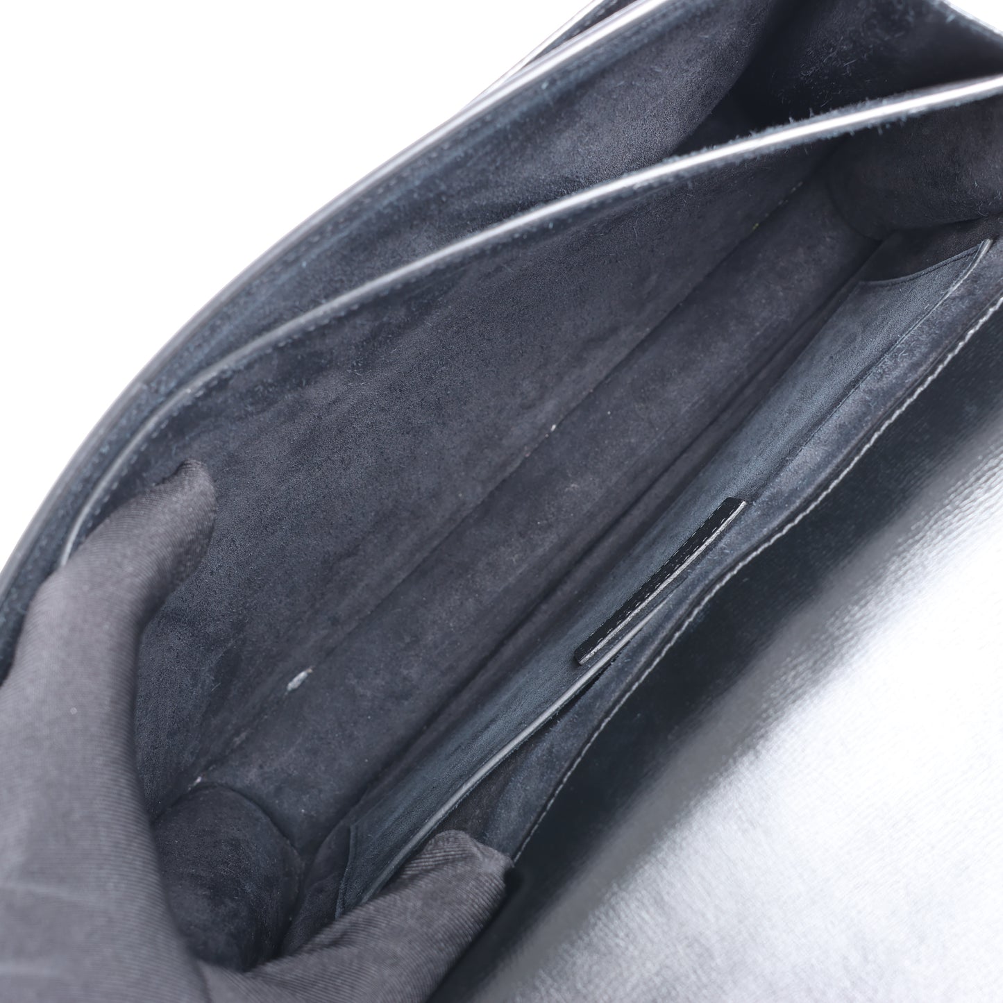 Sac bandoulière chaîne en cuir Sunset moyen Saint Laurent Paris, noir 498779