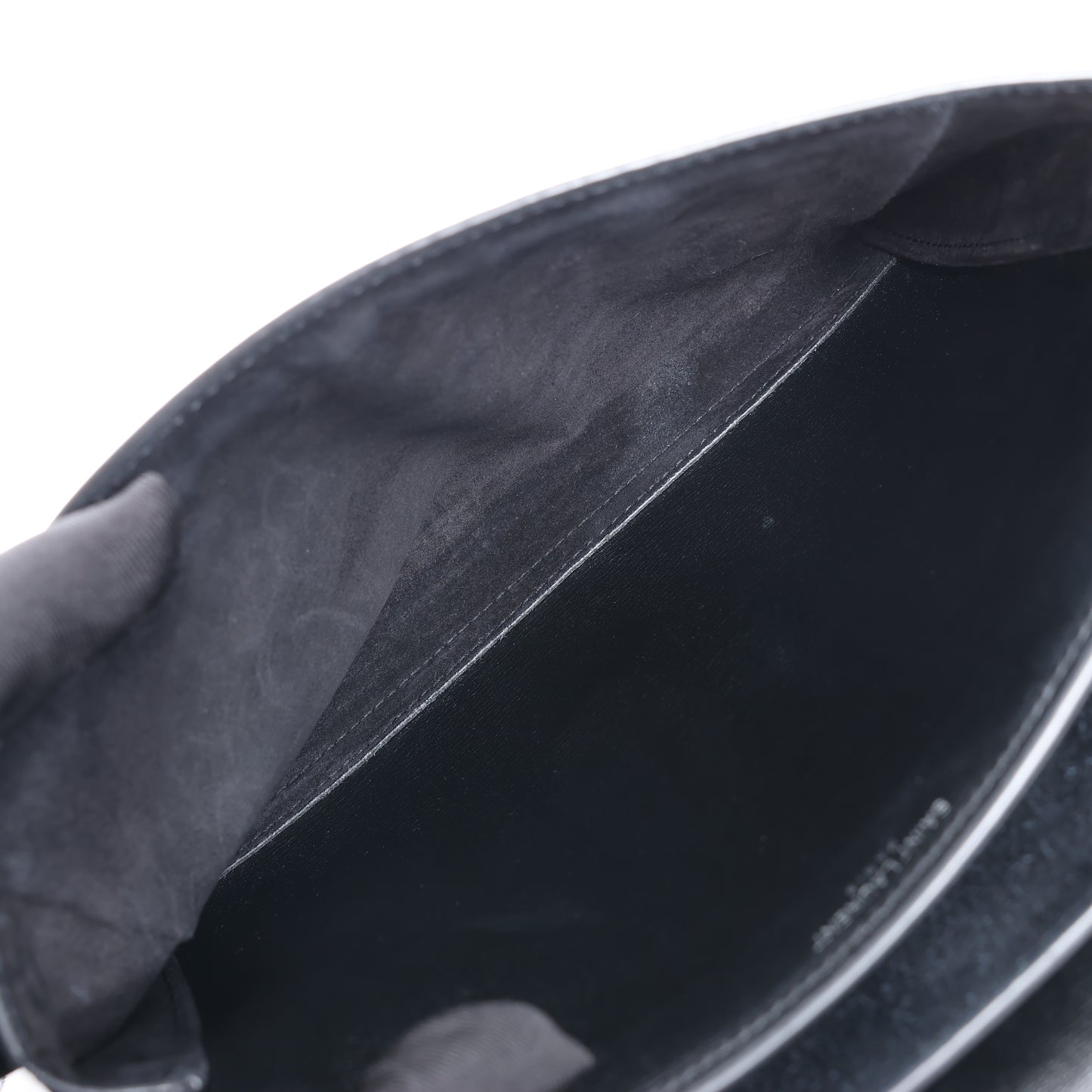 Sac bandoulière chaîne en cuir Sunset moyen Saint Laurent Paris, noir 498779