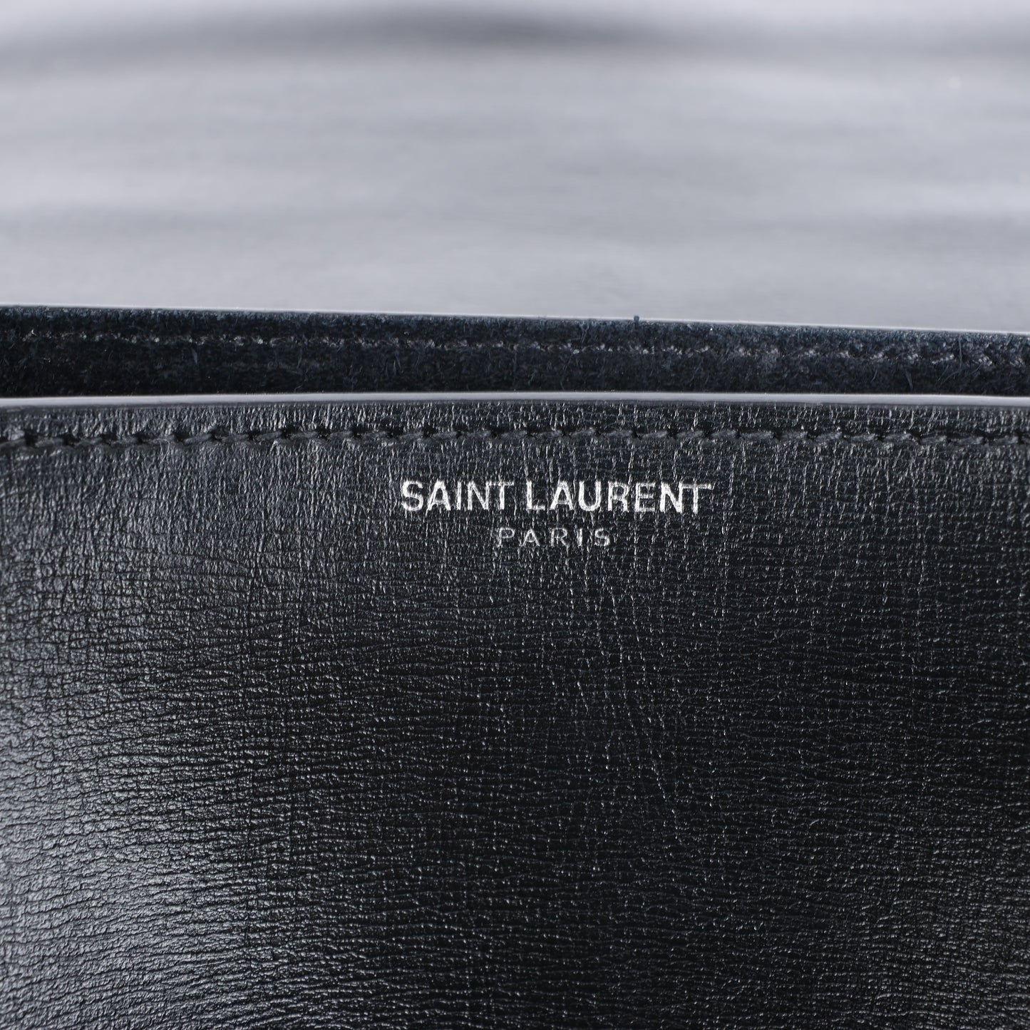 Sac bandoulière chaîne en cuir Sunset moyen Saint Laurent Paris, noir 498779