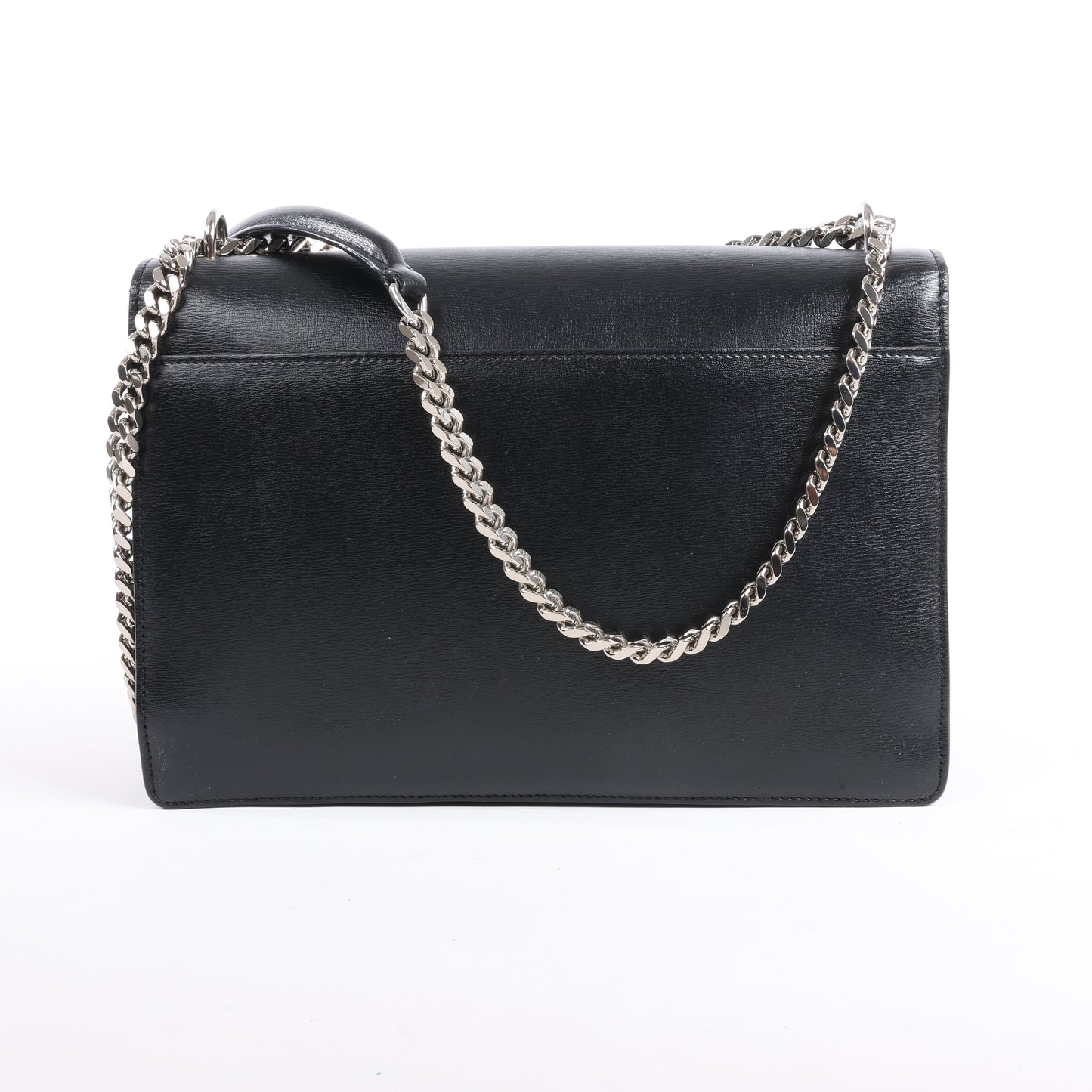 Sac bandoulière chaîne en cuir Sunset moyen Saint Laurent Paris, noir 498779