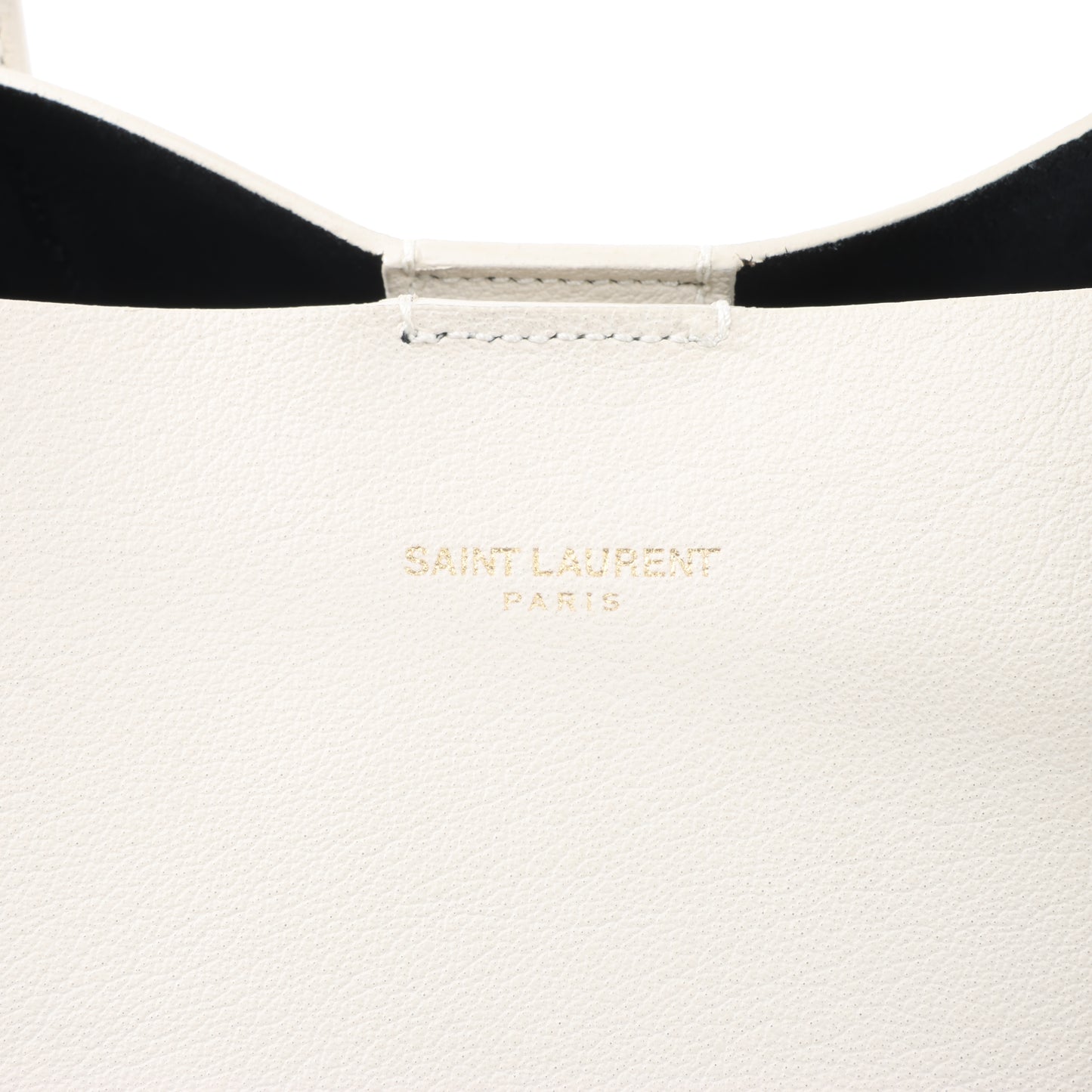 Saint Laurent Paris Sac Shopping Schultertasche aus Leder in Ecru 394195