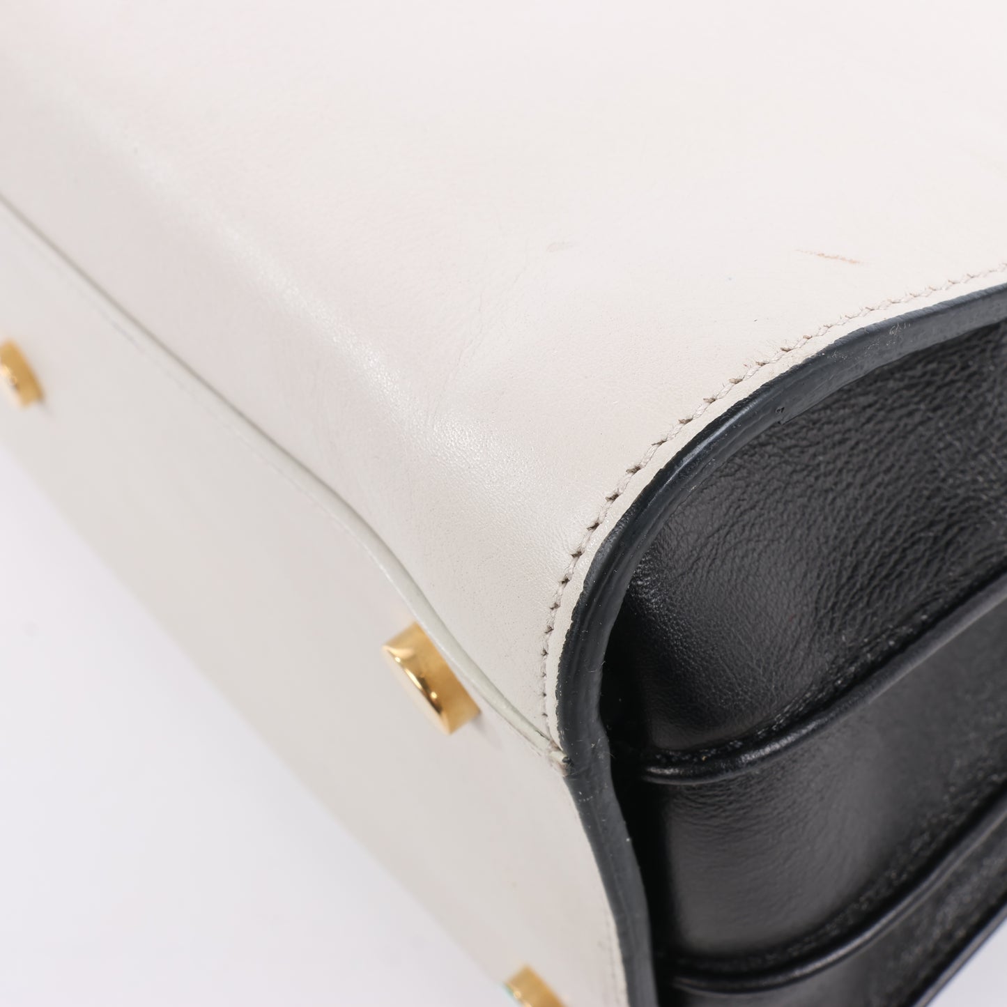 Saint Laurent Paris Sac de Jour Leather 2way Handbag in Black x White 324823