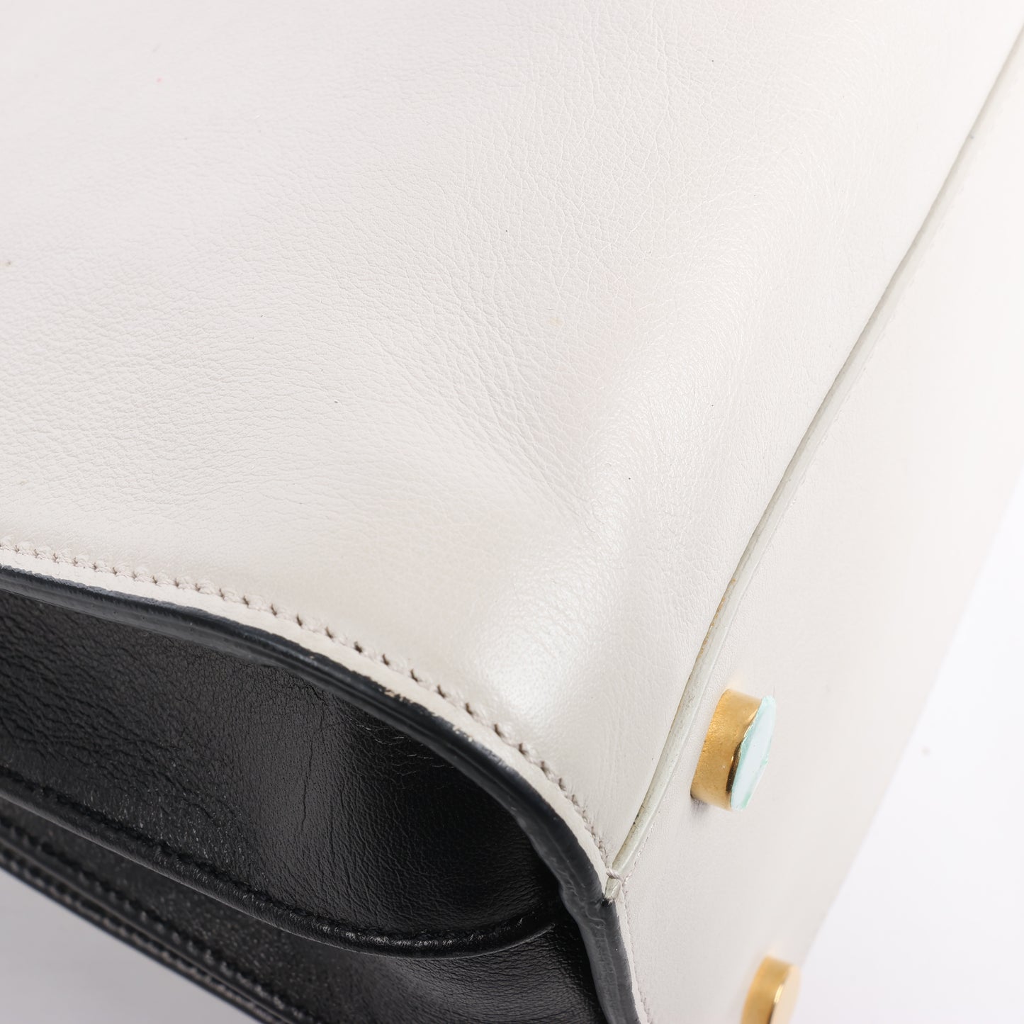 Saint Laurent Paris Sac de Jour Leather 2way Handbag in Black x White 324823