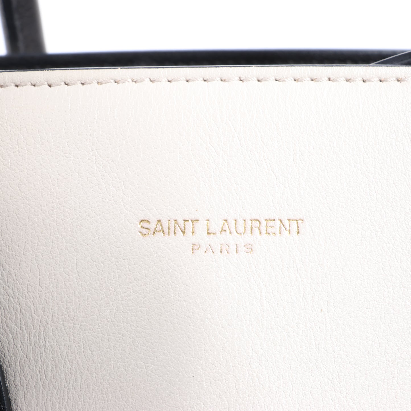 Saint Laurent Paris Sac de Jour Leather 2way Handbag in Black x White 324823