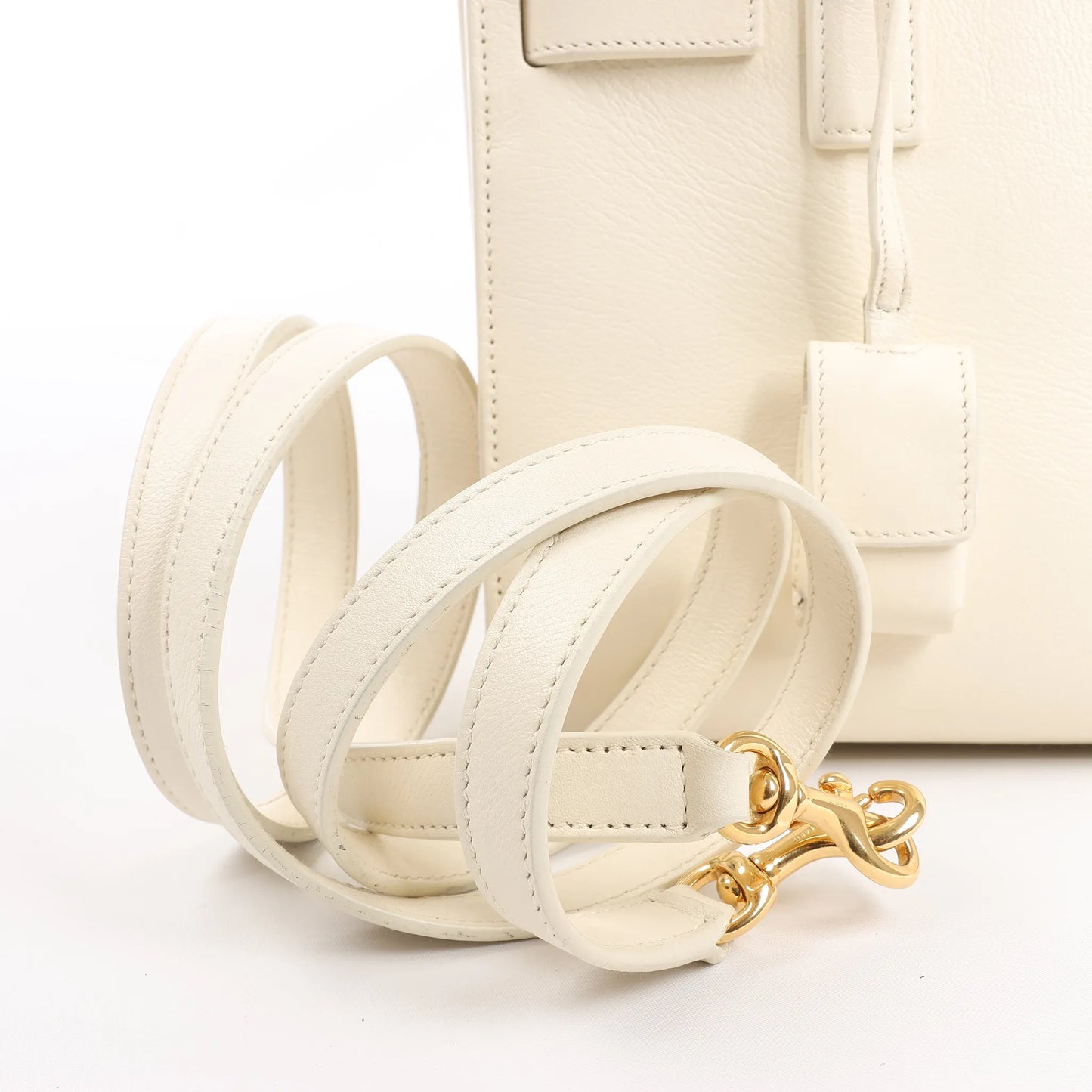 Saint Laurent Paris Sac de Jour Nano Leather 2Way Handbag Beige 340778