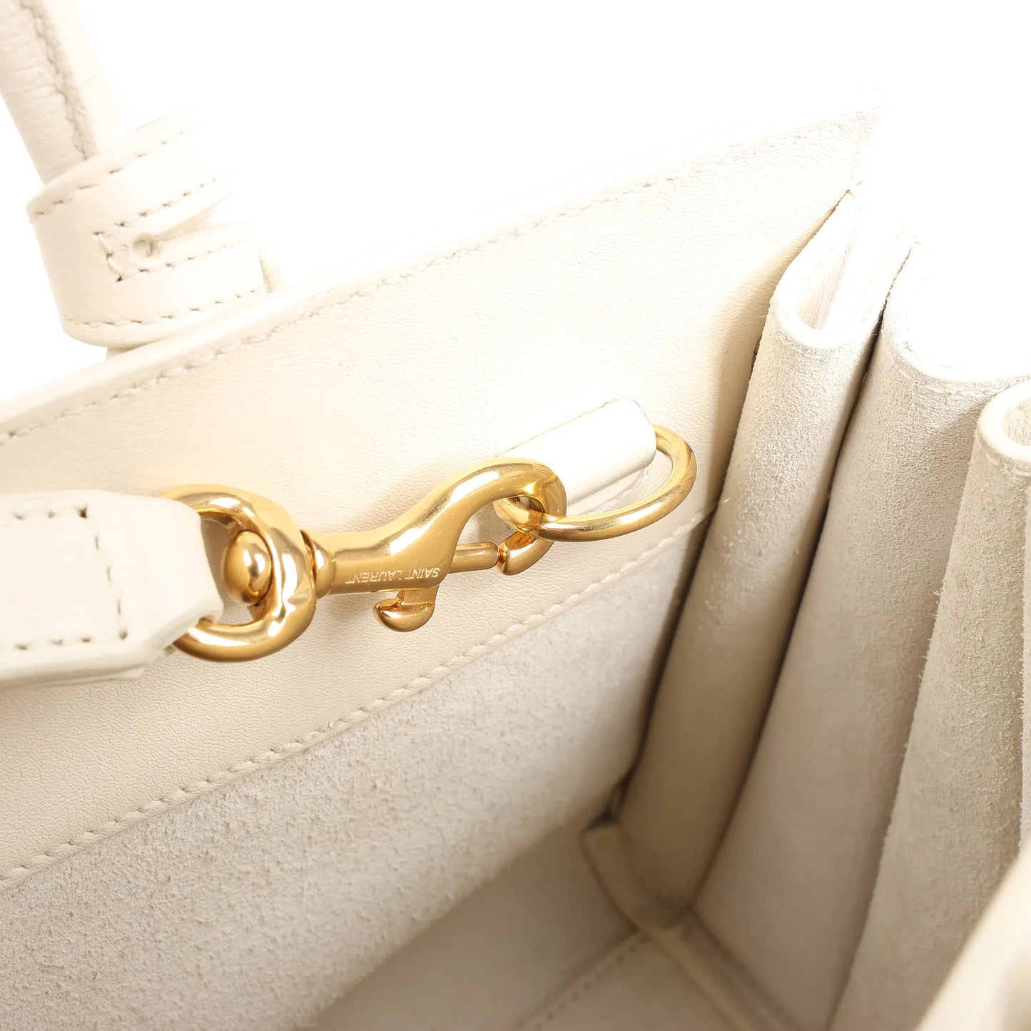 Saint Laurent Paris Sac de Jour Nano Leather 2Way Handbag Beige 340778