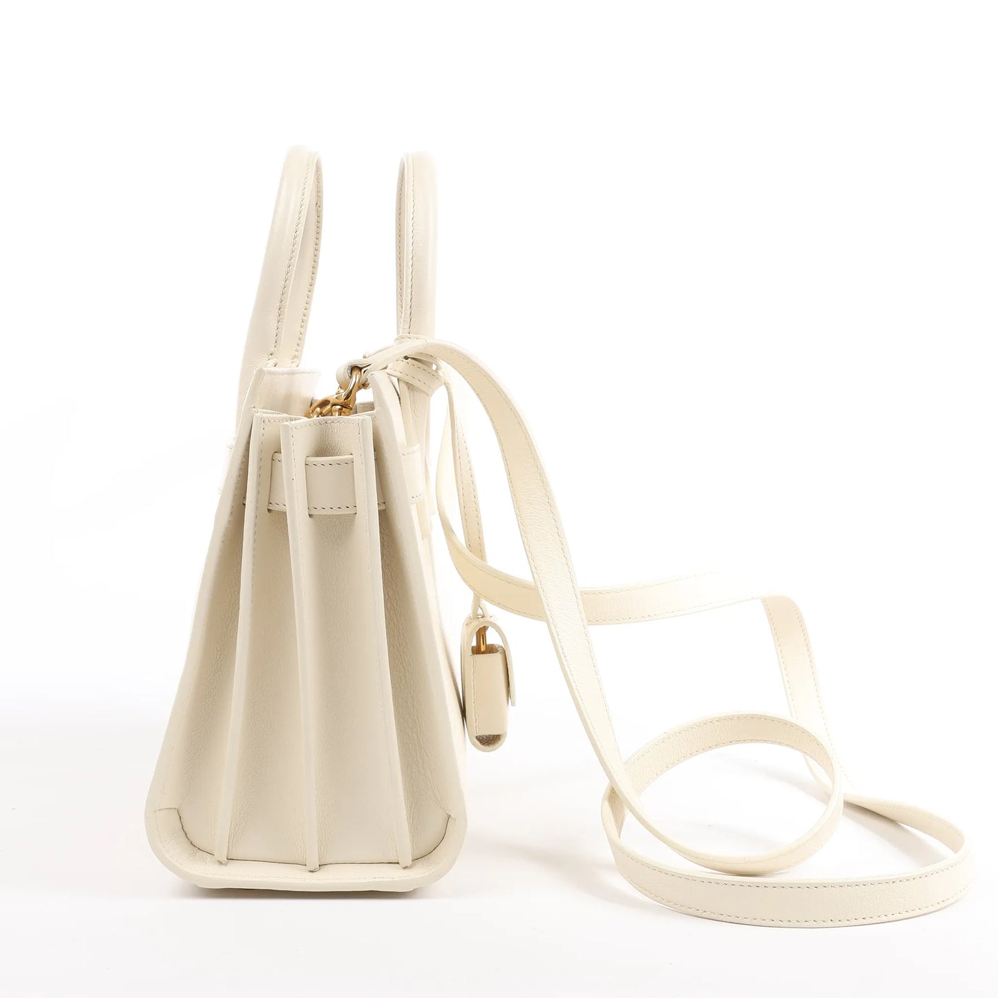 Saint Laurent Paris Sac de Jour Nano Leather 2Way Handbag Beige 340778