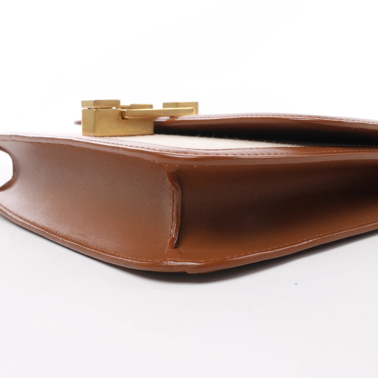 Saint Laurent Paris Carre Canvas x Leder Umhängetasche in Beige x Braun 647713