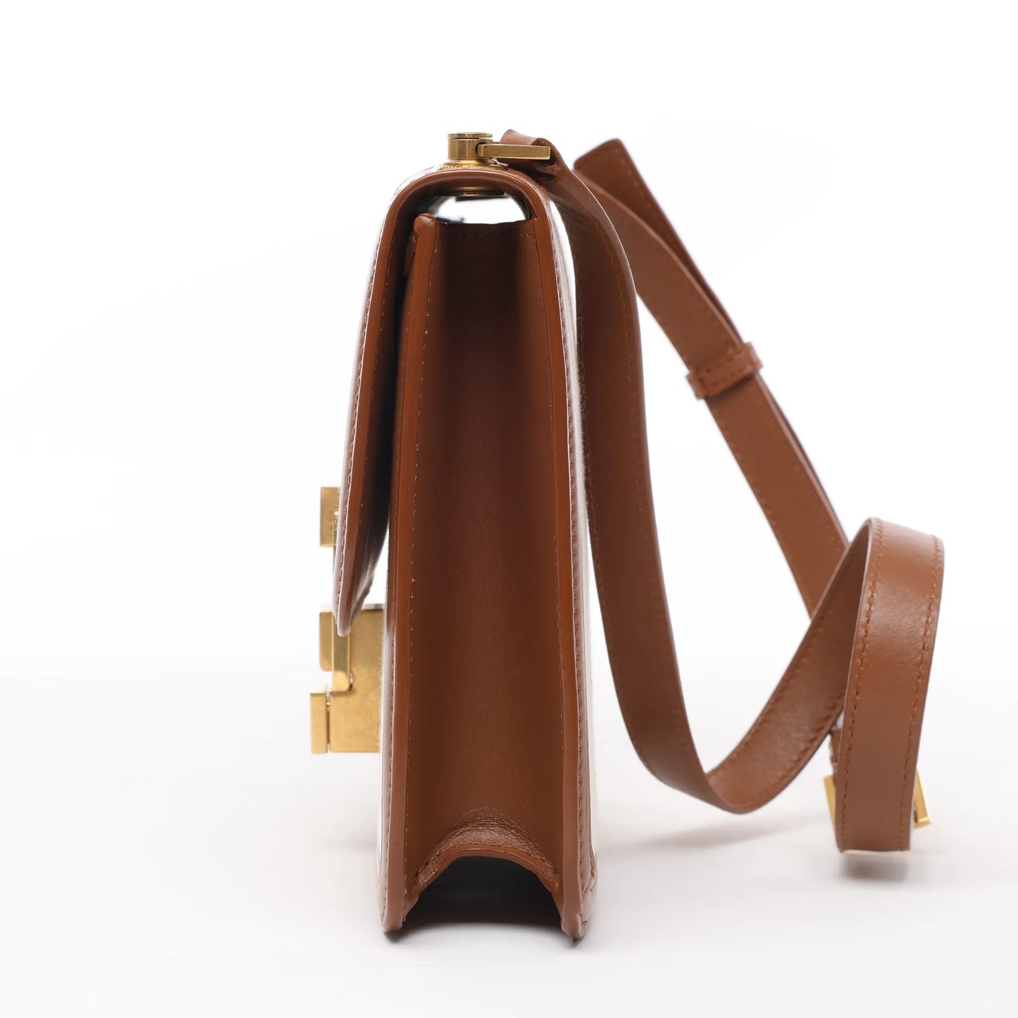 Saint Laurent Paris Carre Canvas x Leder Umhängetasche in Beige x Braun 647713