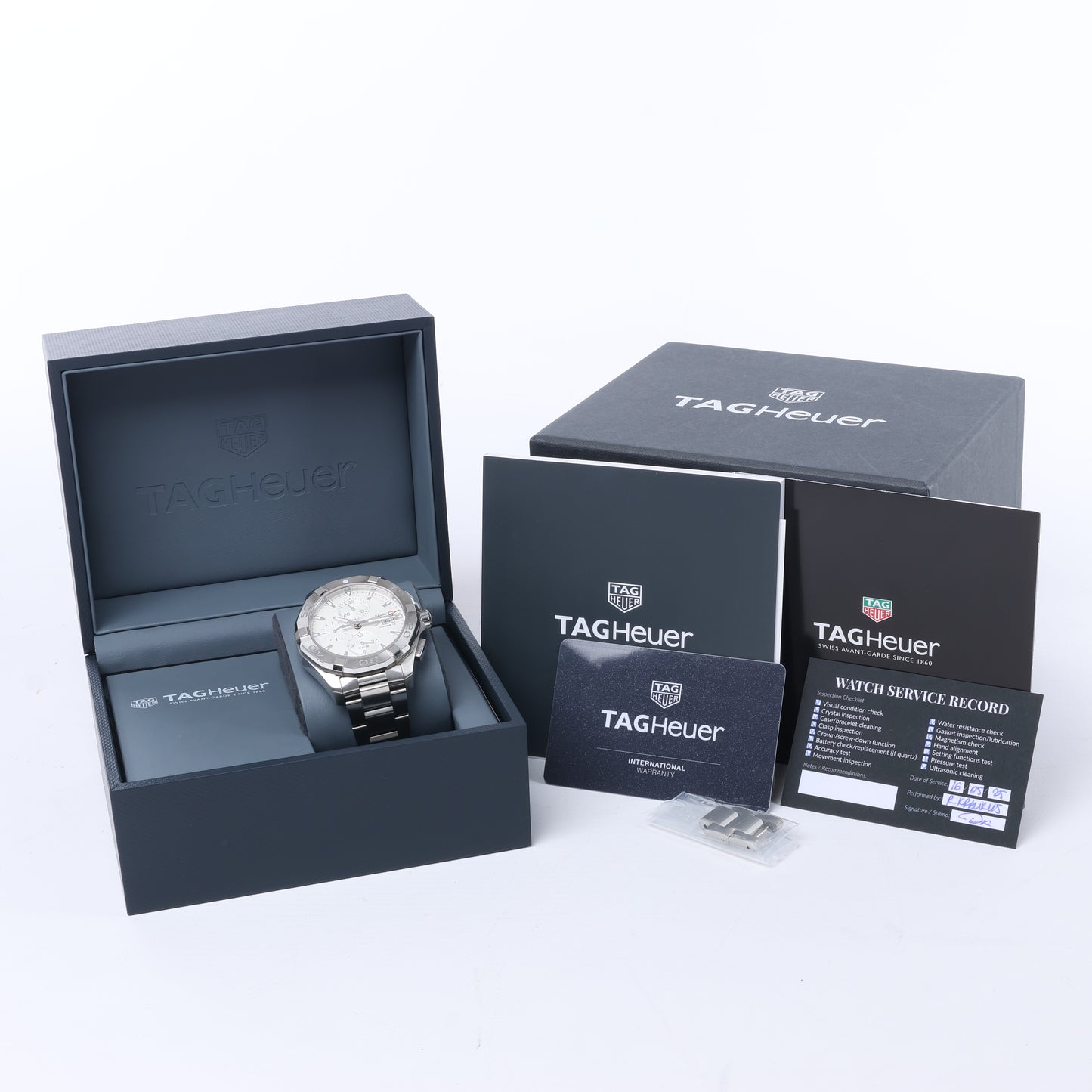 TAG Heuer Aqua Racer CAY2111-2 RTQ2215 SS AT Uhr mit silbernem Zifferblatt