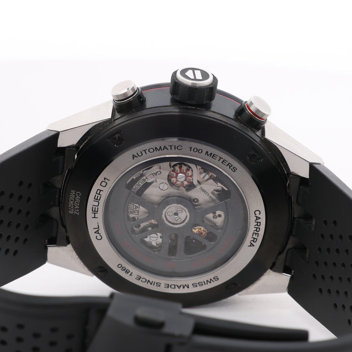Carrera CALIBRE HEUER 01 CAR2A1Z.FT6044 WBD6279 SS SS & Rubber AT Skelett-Zifferblattuhr