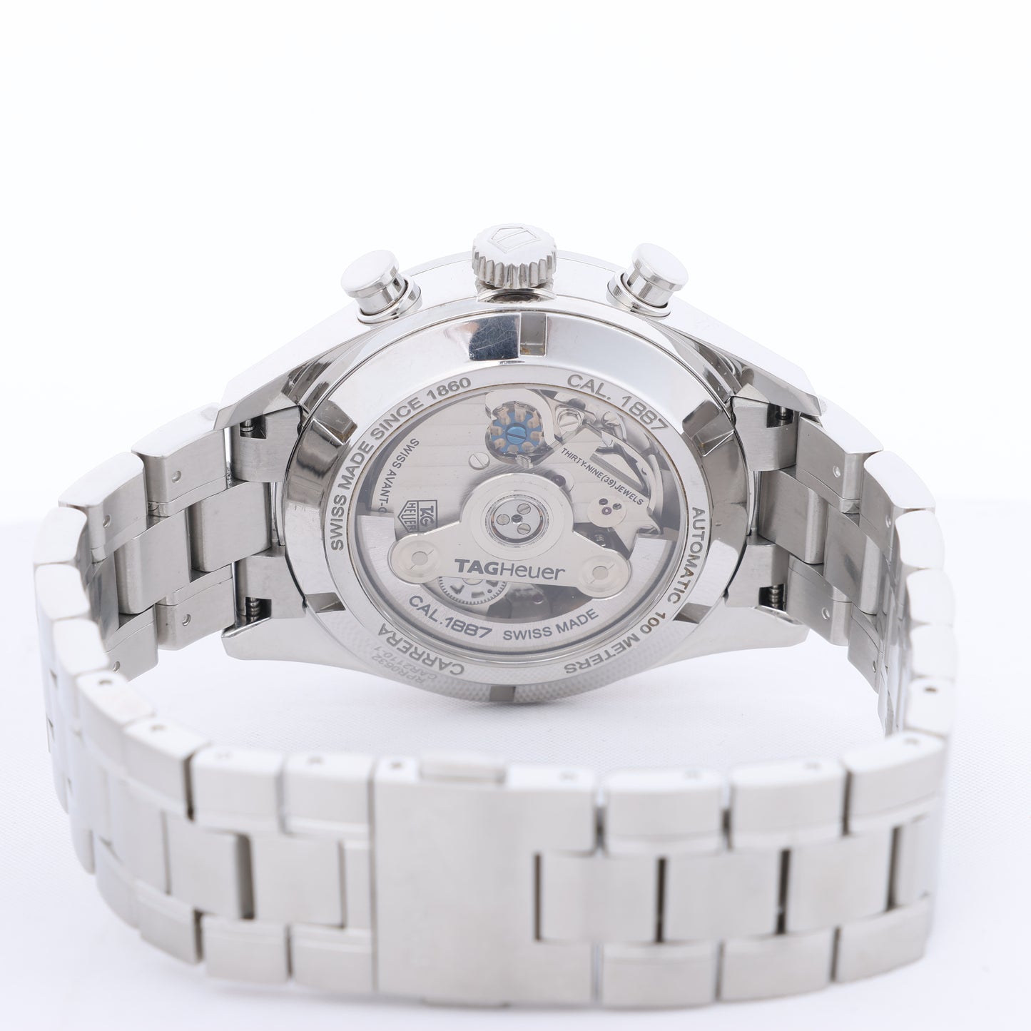 TAG Heuer Carrera Calibre 1887 Chronograph CAR2110.BA0720 RPR0632 SS AT Uhr mit schwarzem Zifferblatt